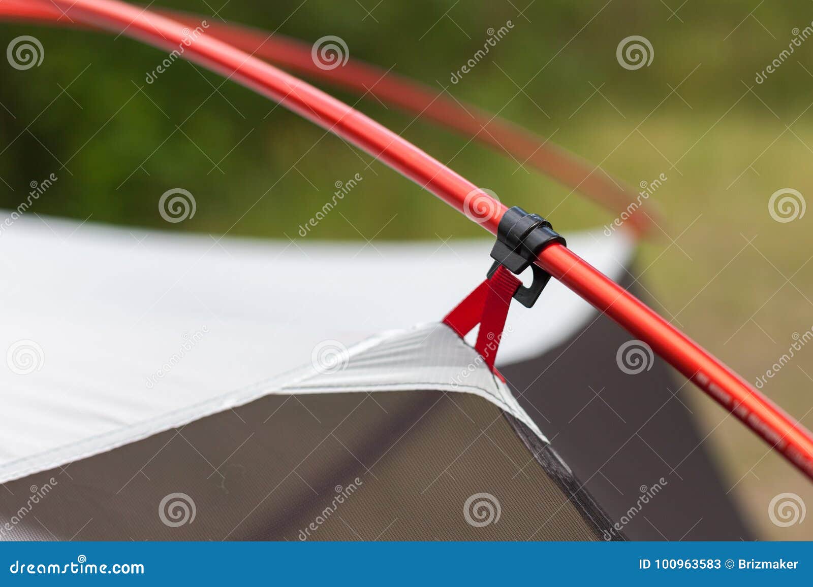 Tied the Tent Rope with Tent Pole. Stock Image Image of closeup