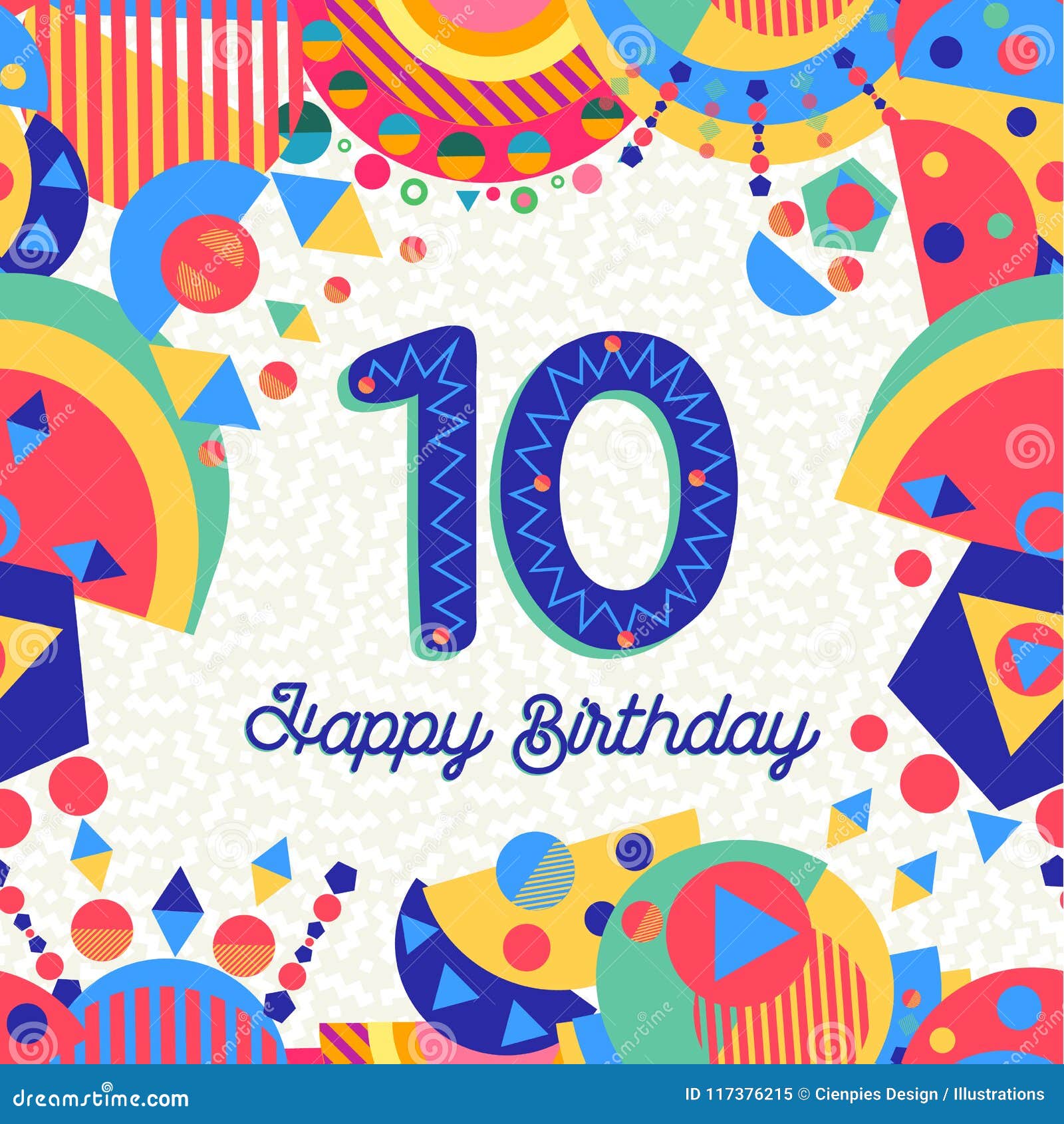 Wonderbaar Tien Van De De Partijgroet Van De 10 Jaarverjaardag De Kaartaantal TI-49