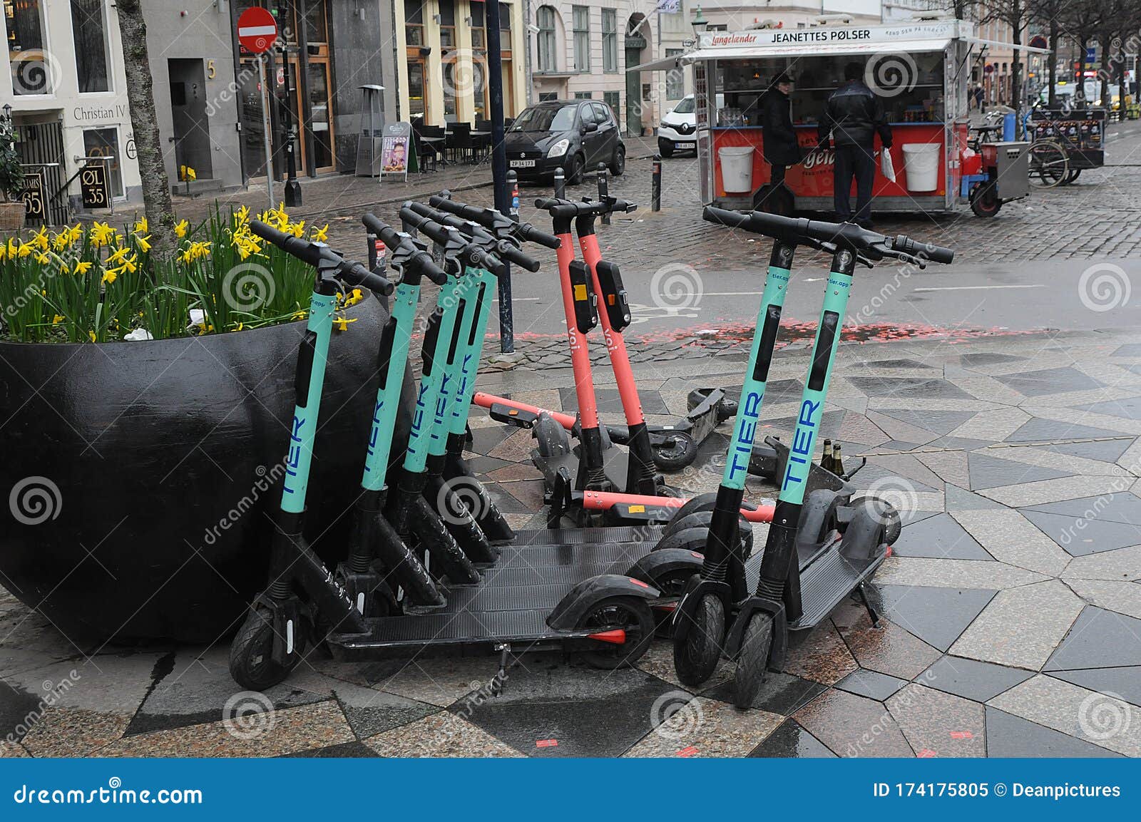 TIER ELECTRIC SCOOTERS PARKED on KNOWN LOCATIONS Editorial Image - Image of  denmark, commerce: 174175805