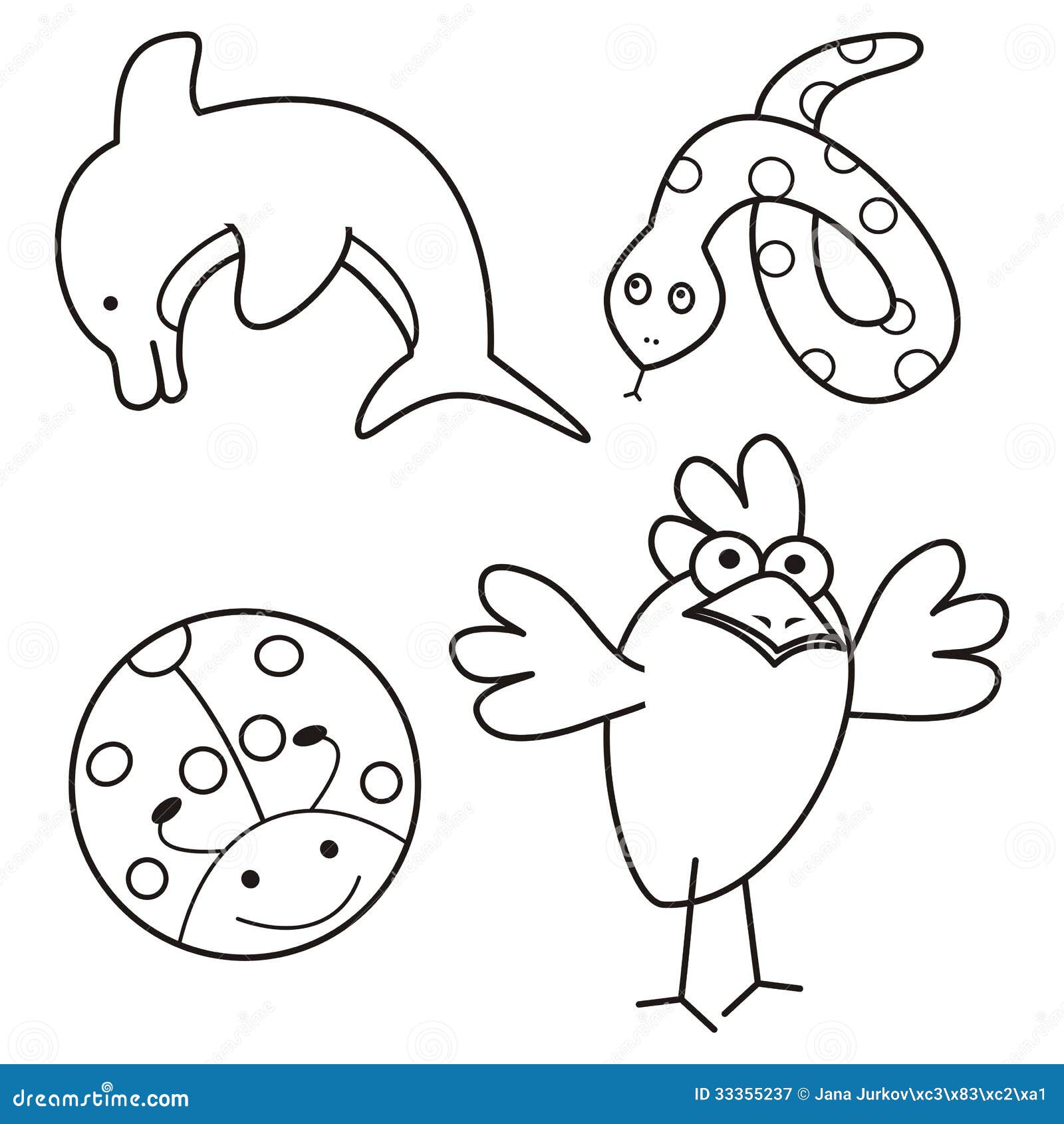 Tiere - Malbuch vektor abbildung. Illustration von programmfehler