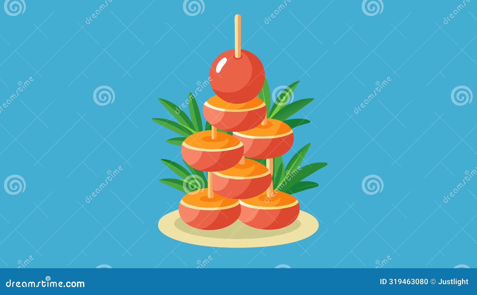 a tiered display of bitesized prosciuttowrapped melon balls skewered with fragrant rosemary sprigs..  
