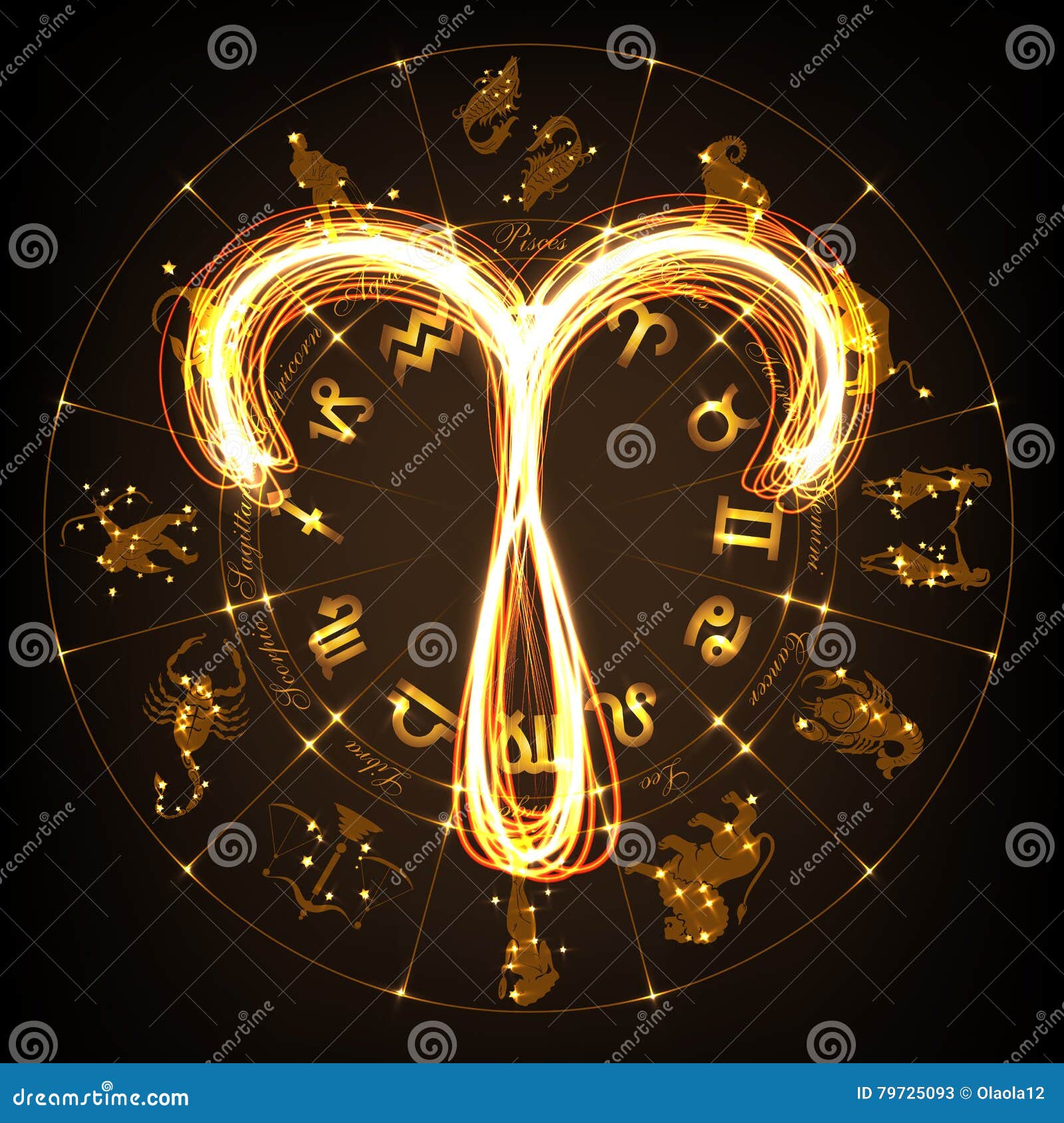 Tierkreiszeichen Widder vektor abbildung. Illustration von hitze - 79725093