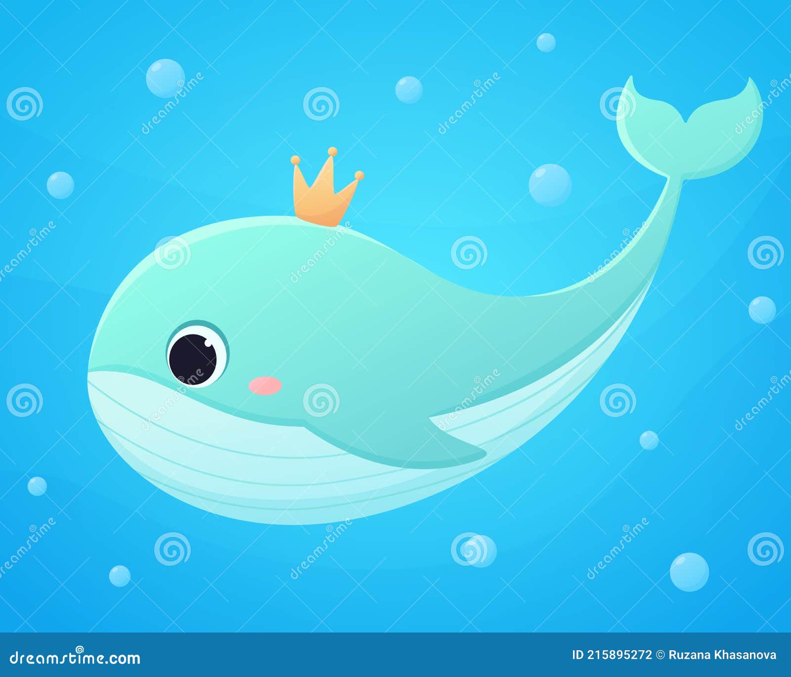 Tierno Dibujos Animados Ballena Bajo El Agua. Ilustración Vectorial De  Animales Oceánicos. Ilustración del Vector - Ilustración de arte, animal:  215895272