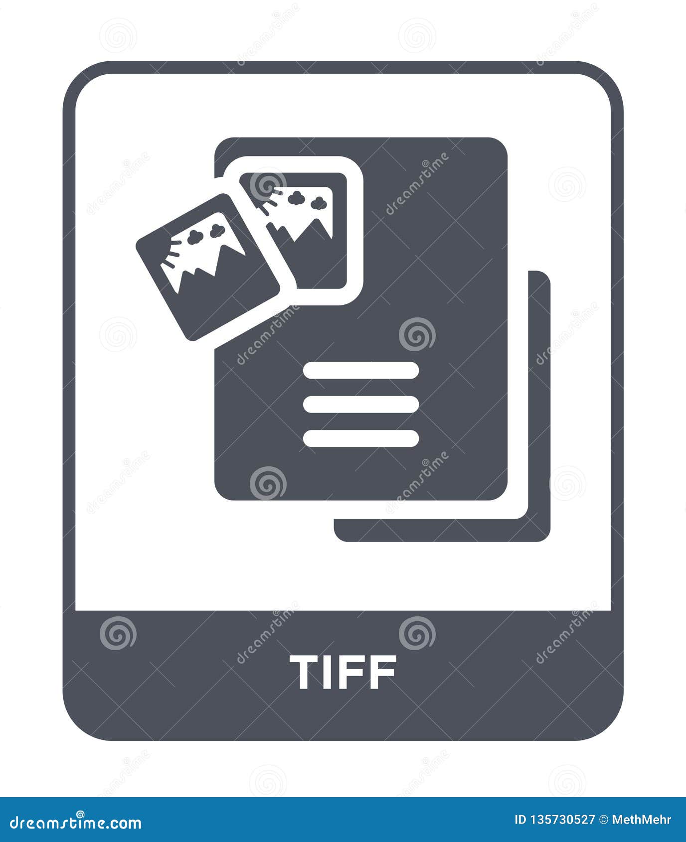 tiff icon in trendy  style. tiff icon  on white background. tiff  icon simple and modern flat  for web