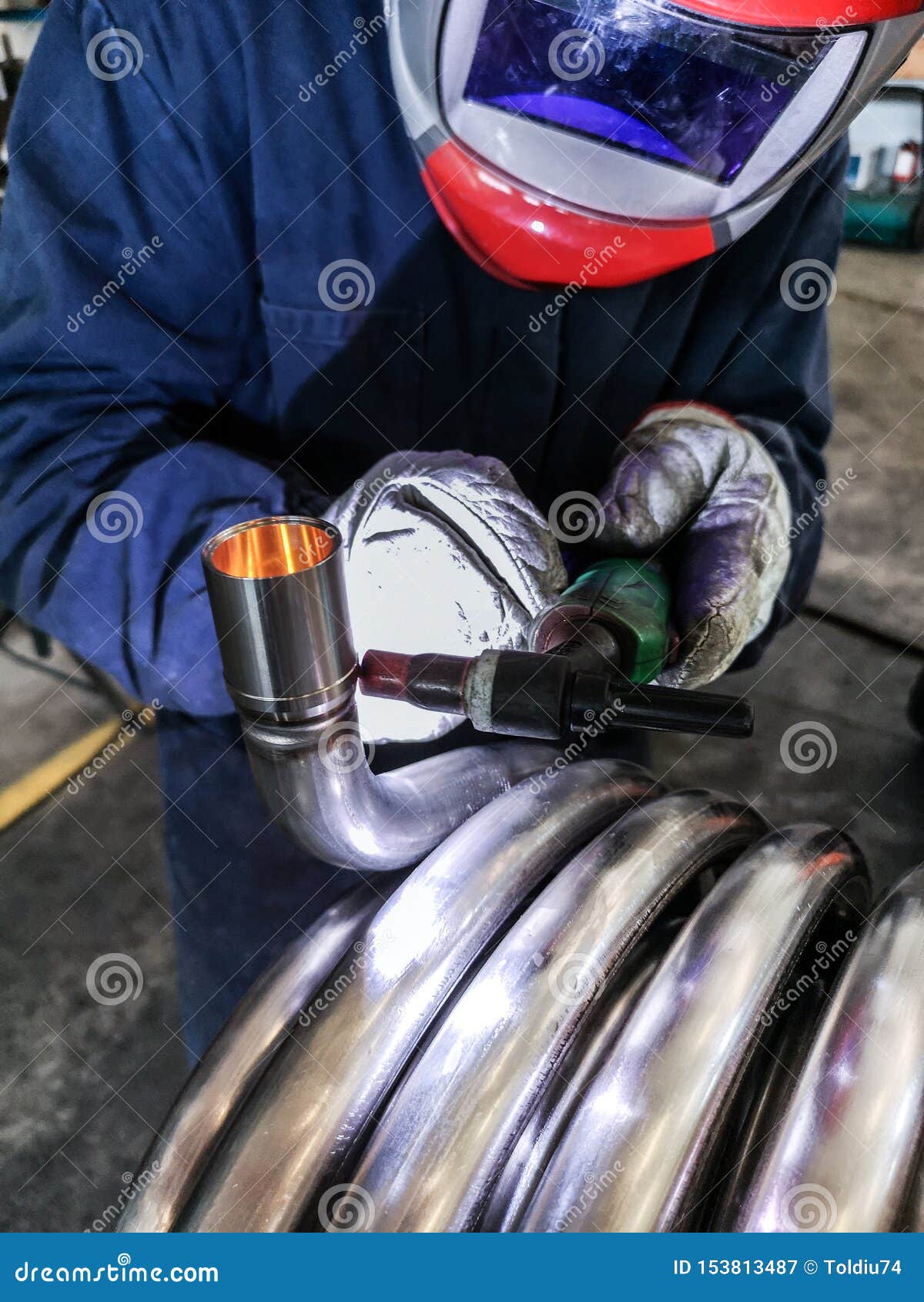 Tig Welding in an Engineering Industry Stock Image Image of