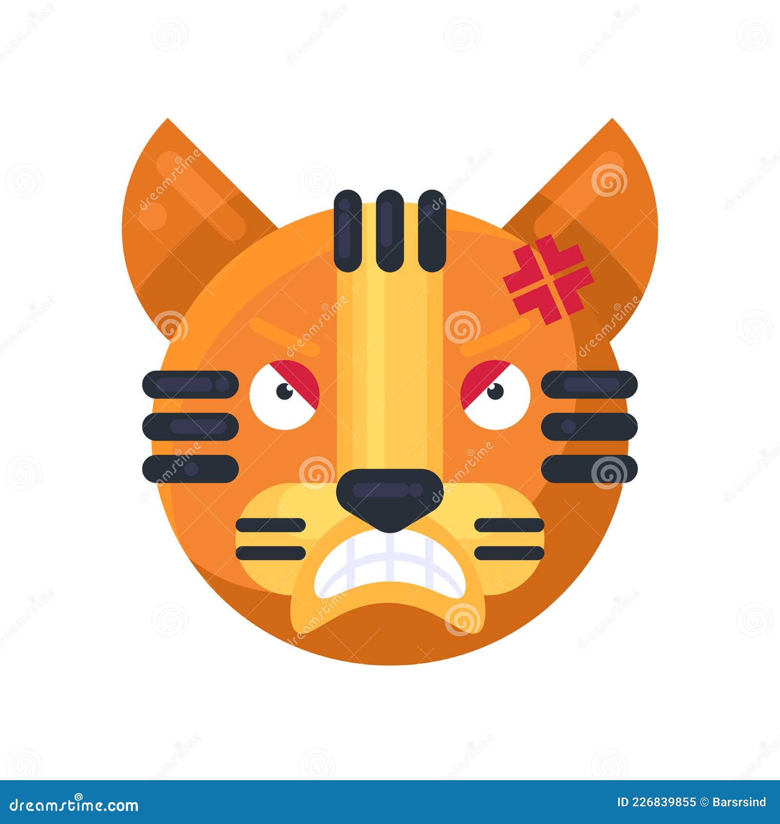 tiger angry reaction expresion facial emoji 