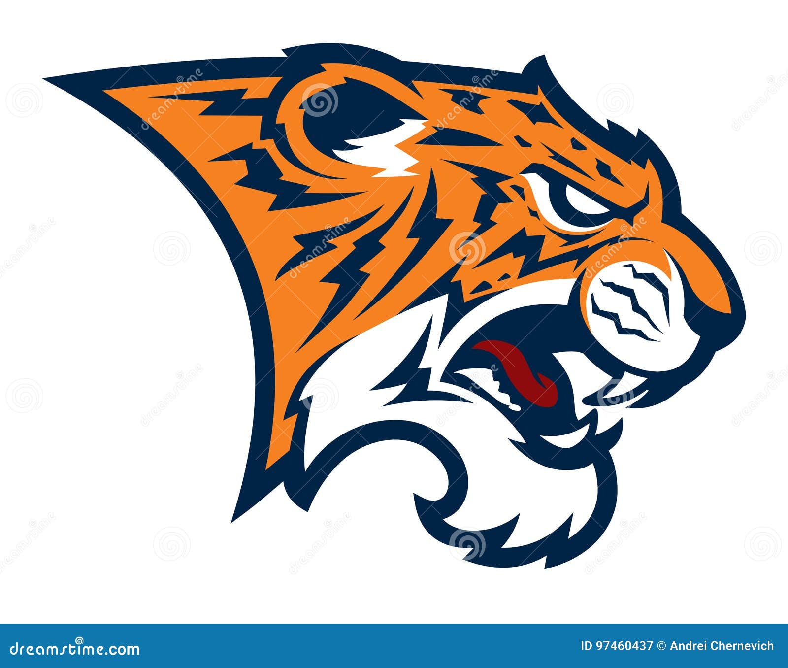 Tiger Animal Mascot Head Vector Illustration Logo Stock Vector -  Illustration of symmetrical, mascot: 97460437