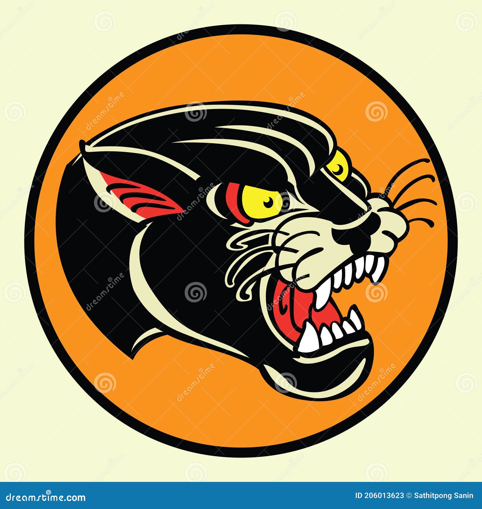 Tiger Black Tiger Old Scholl Tattoo Vintgae Vector Illustration Stock ...