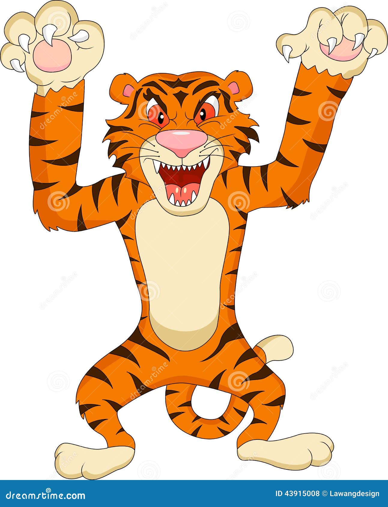Tiger cartoon stock vector. Illustration of hungry, isolated - 43915008