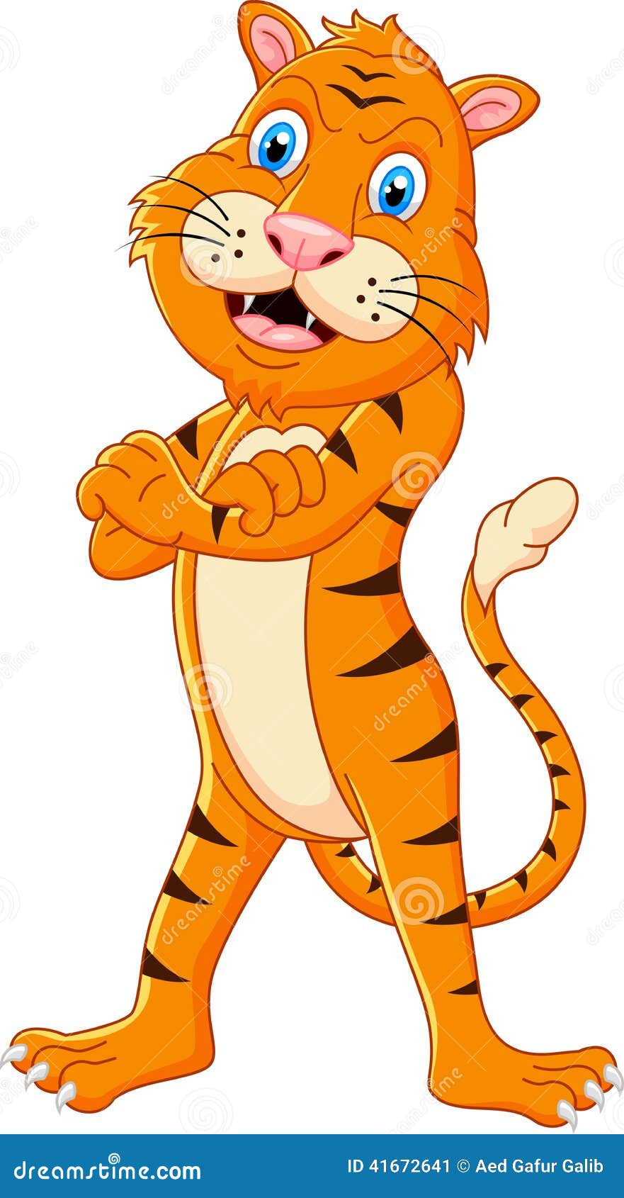 Tiger cartoon stock vector. Illustration of mischievous - 41672641