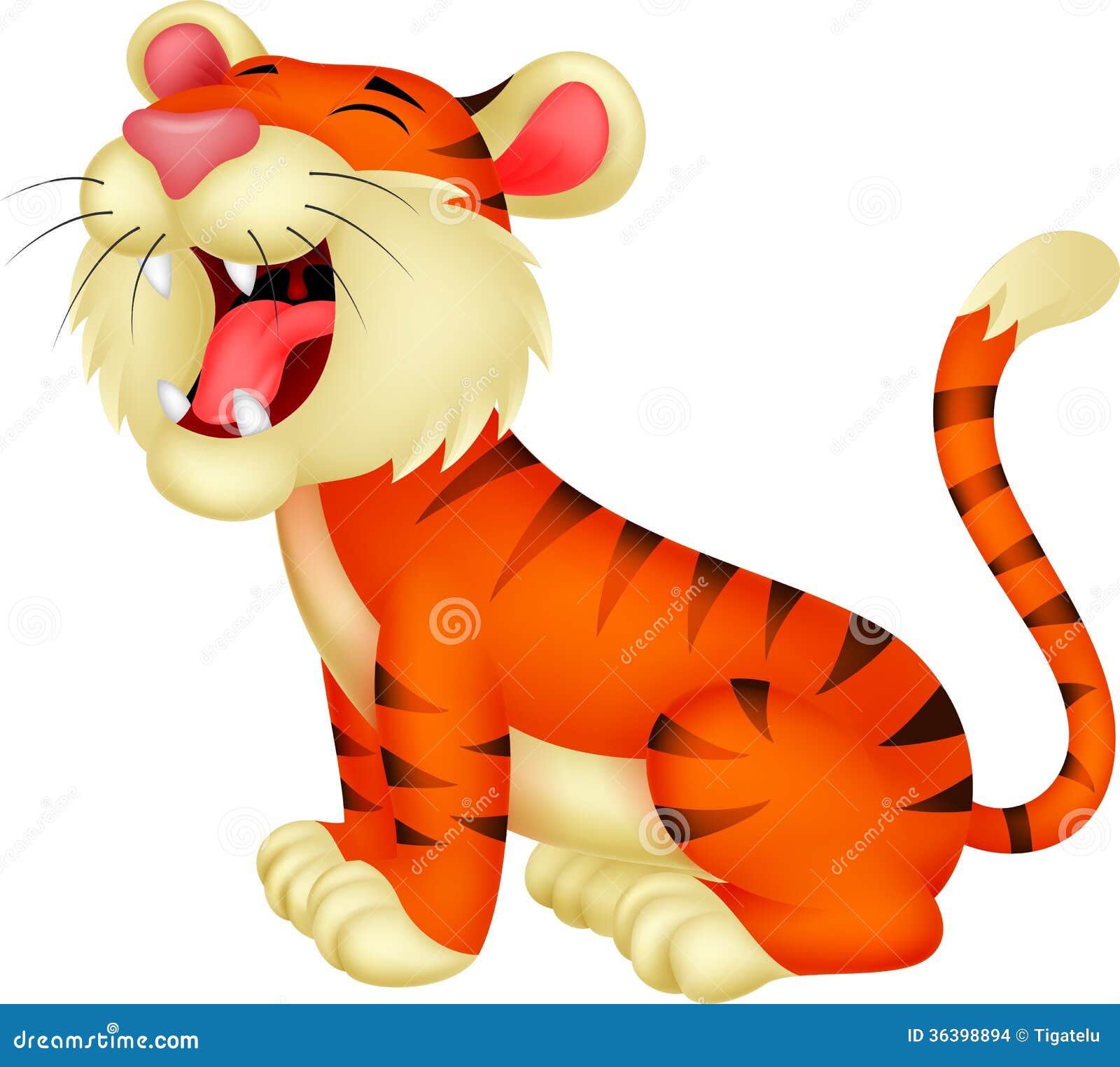 scared tiger clip art mascot