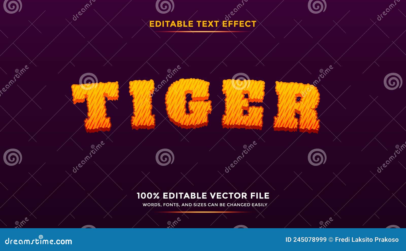 tiger editable text effect for your project, easy editable, font, words, sizes can change easily