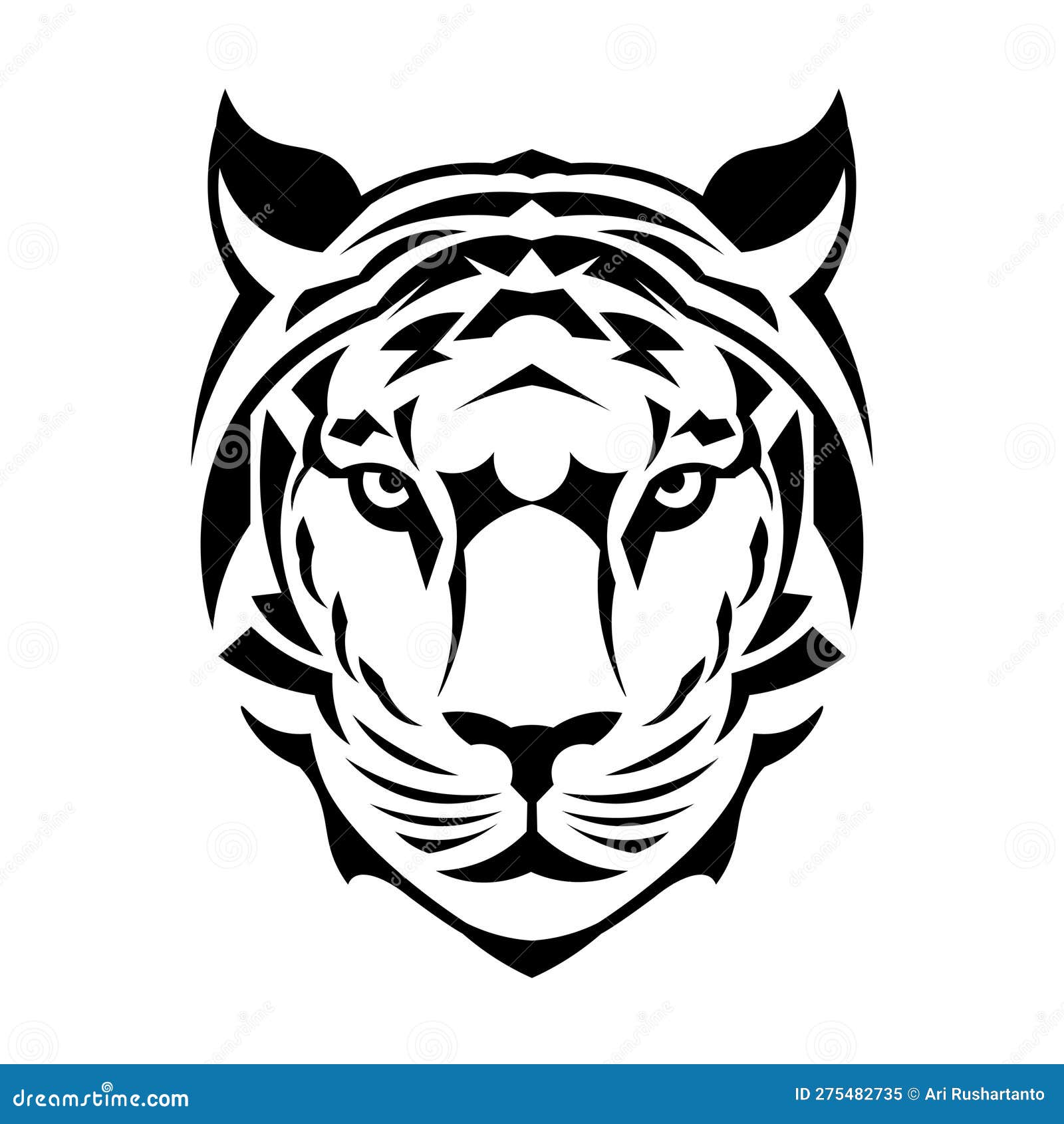 Tiger Face Vector Illustration, Perfect for Mascot Logo Design Stock ...