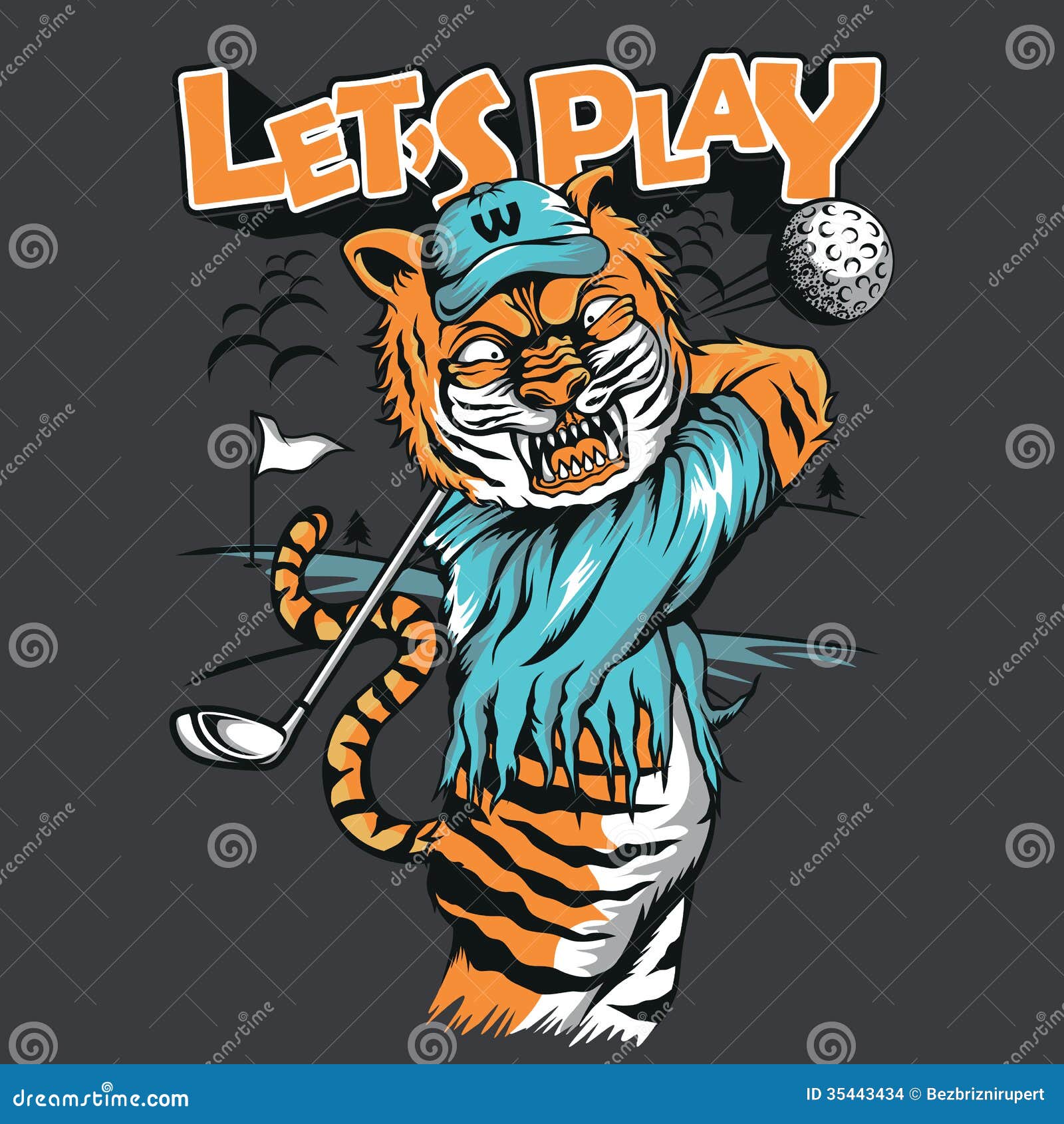 tiger golf mascot shirt 