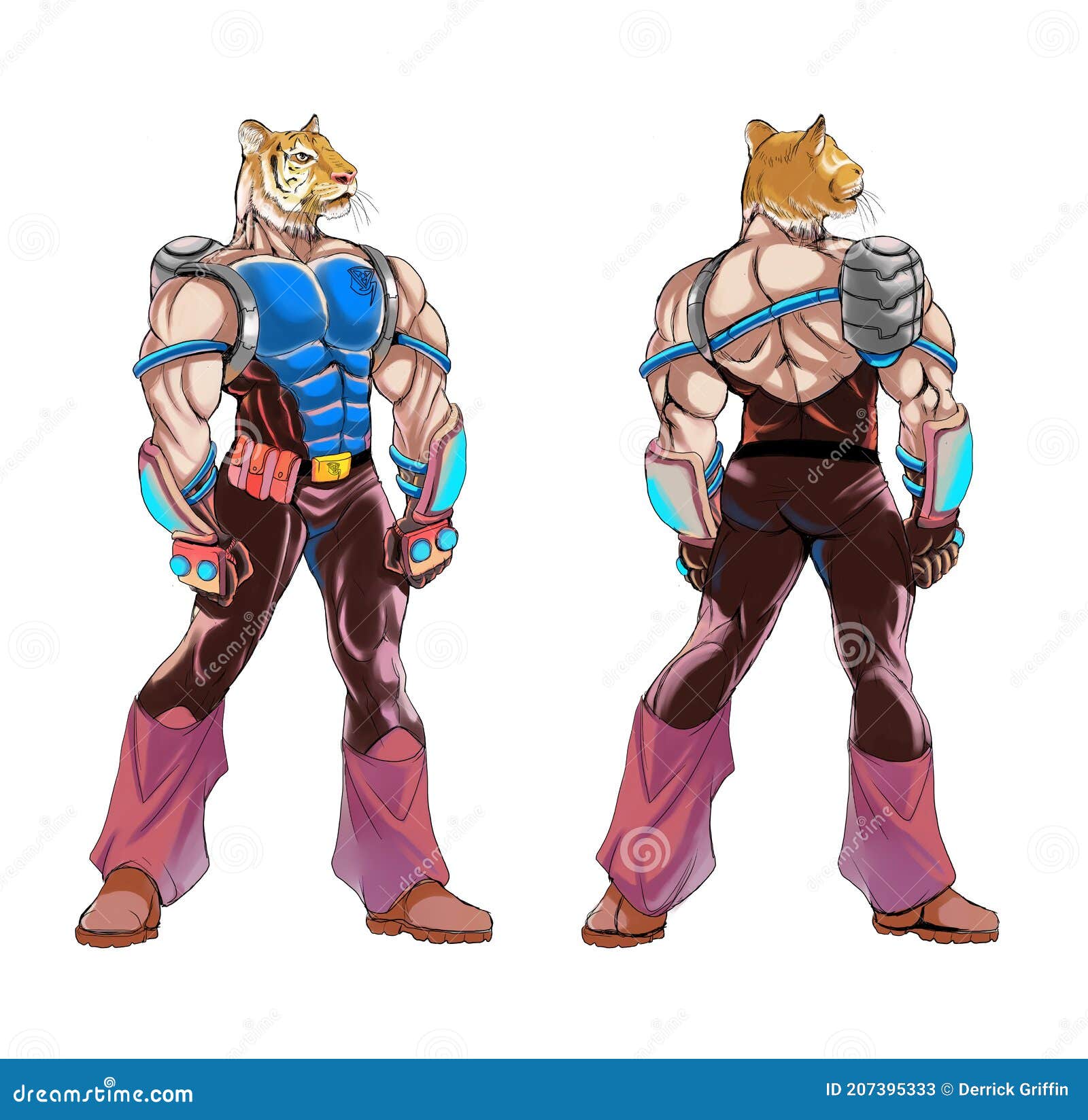 tiger head battle warrior hero fantasy original character art