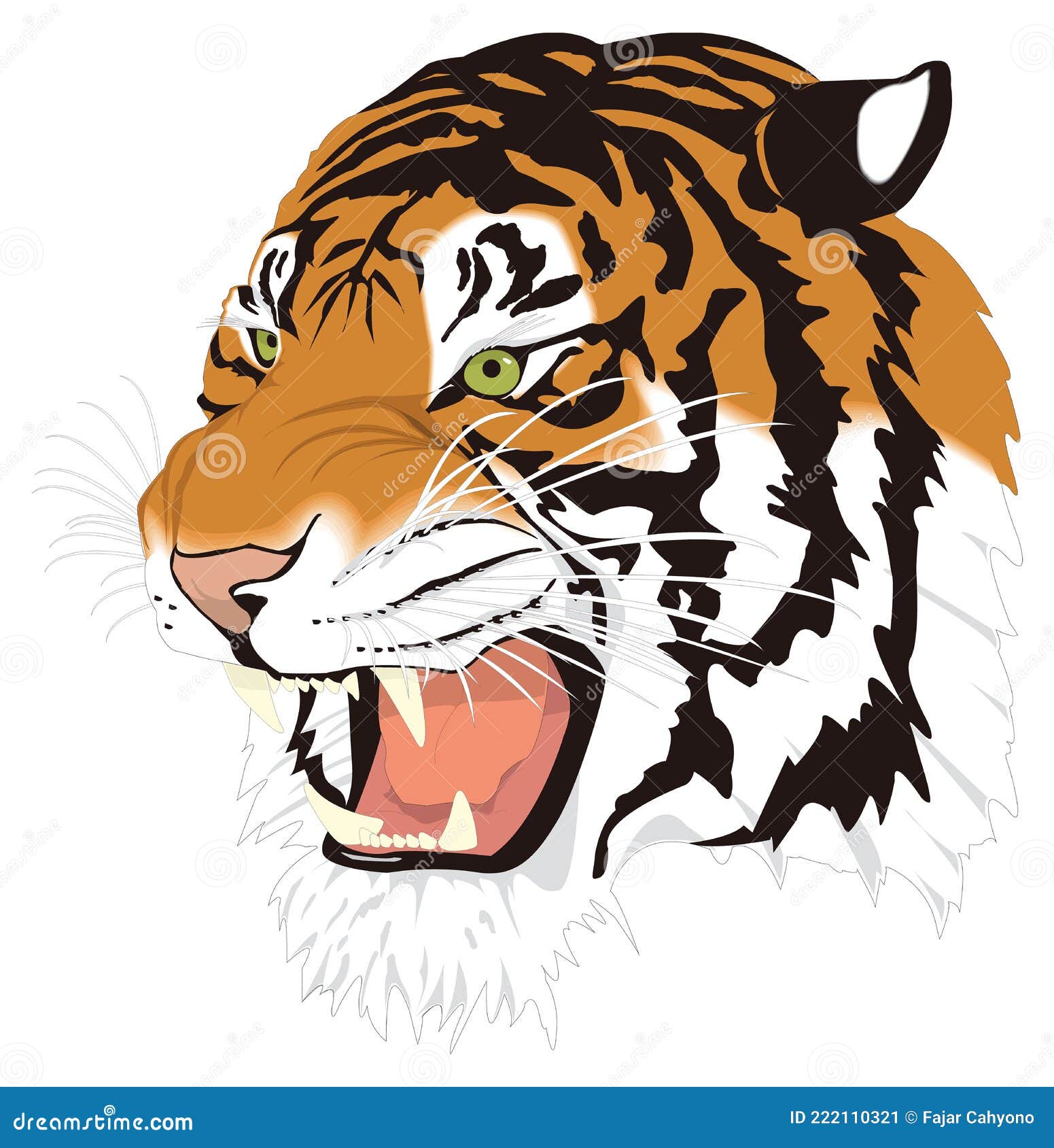 Tiger Head Face Animal Vector Illustration Transparent Background Stock  Vector - Illustration of nature, design: 222110321