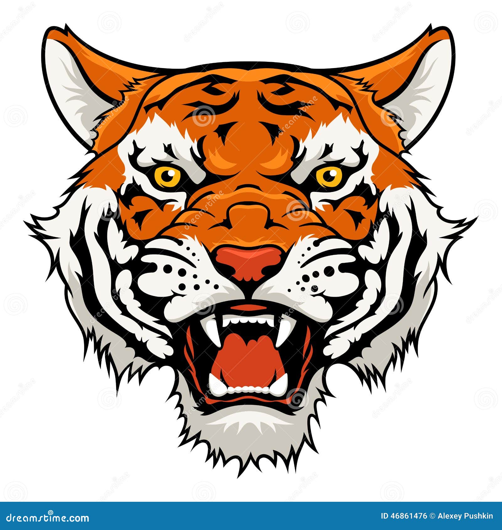 Tiger stock vector. Illustration of indian, orange, vintage - 46861476