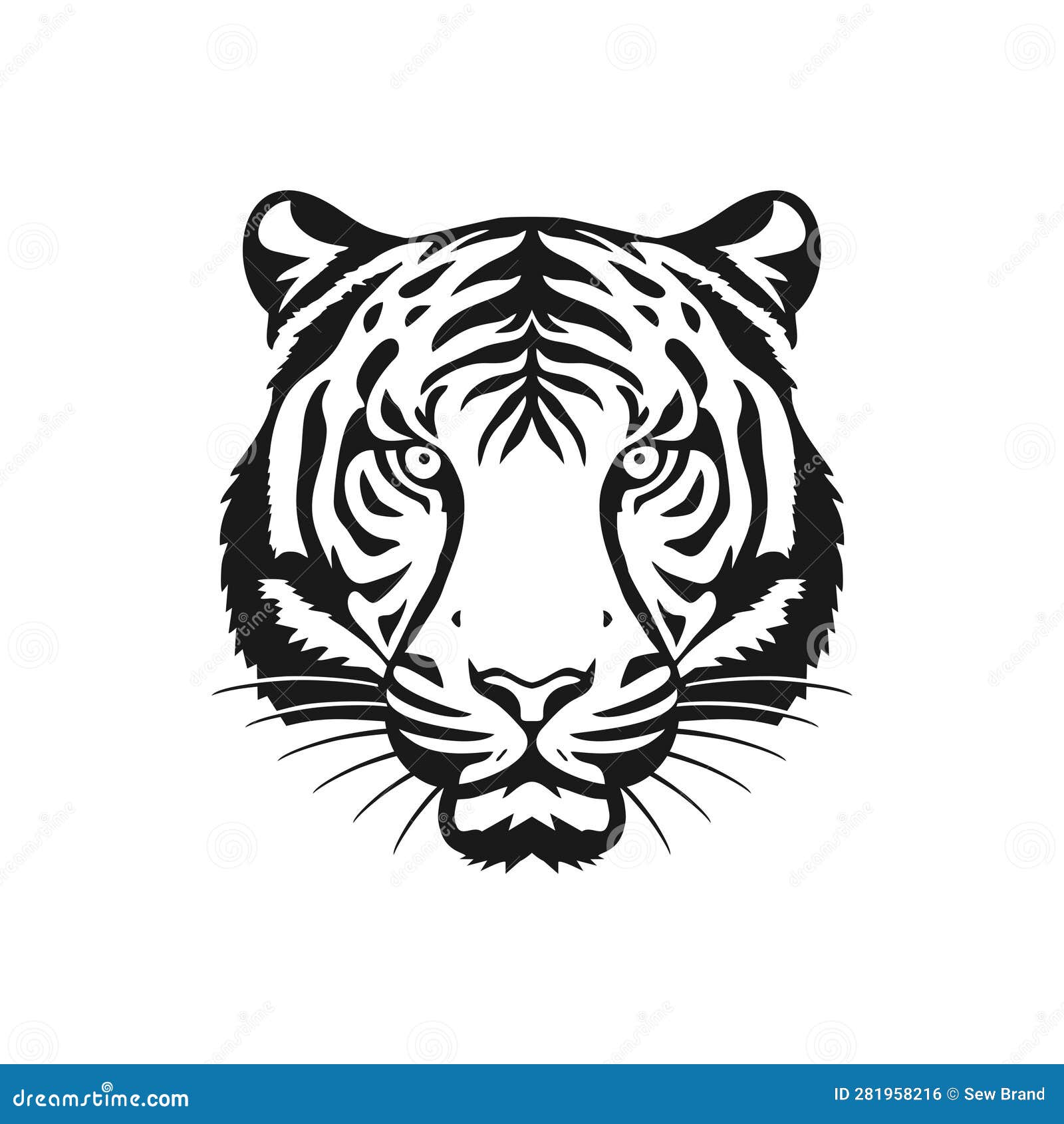 Tiger Head Logo of Predator Silhouette Clip Art Stock Vector ...