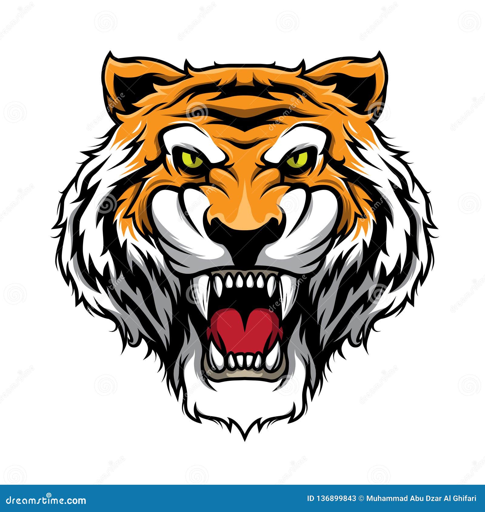 Cartoon Tiger Mascot, Vector Format
