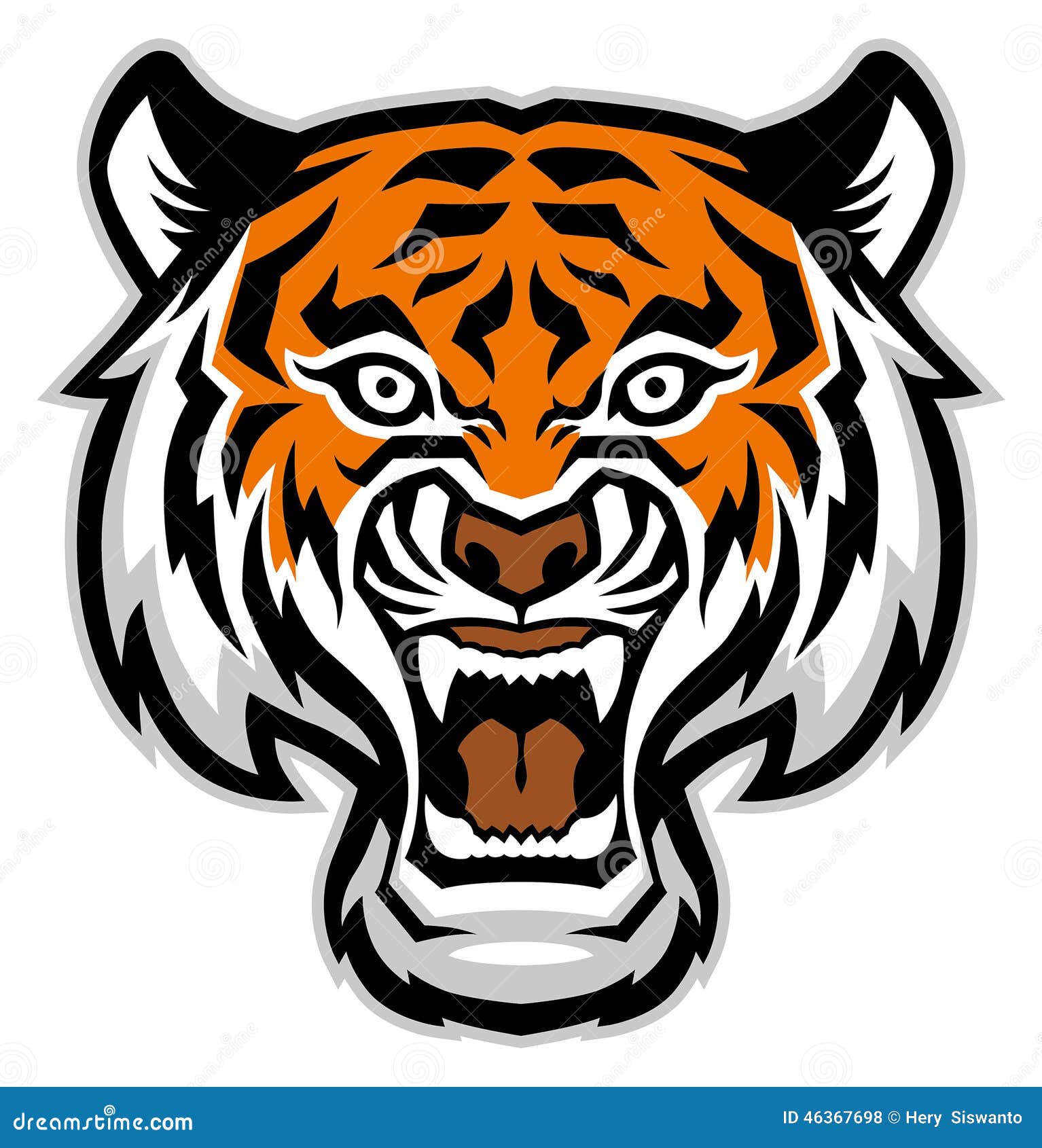 Tiger head mascot stock vector. Illustration of mascot - 46367698