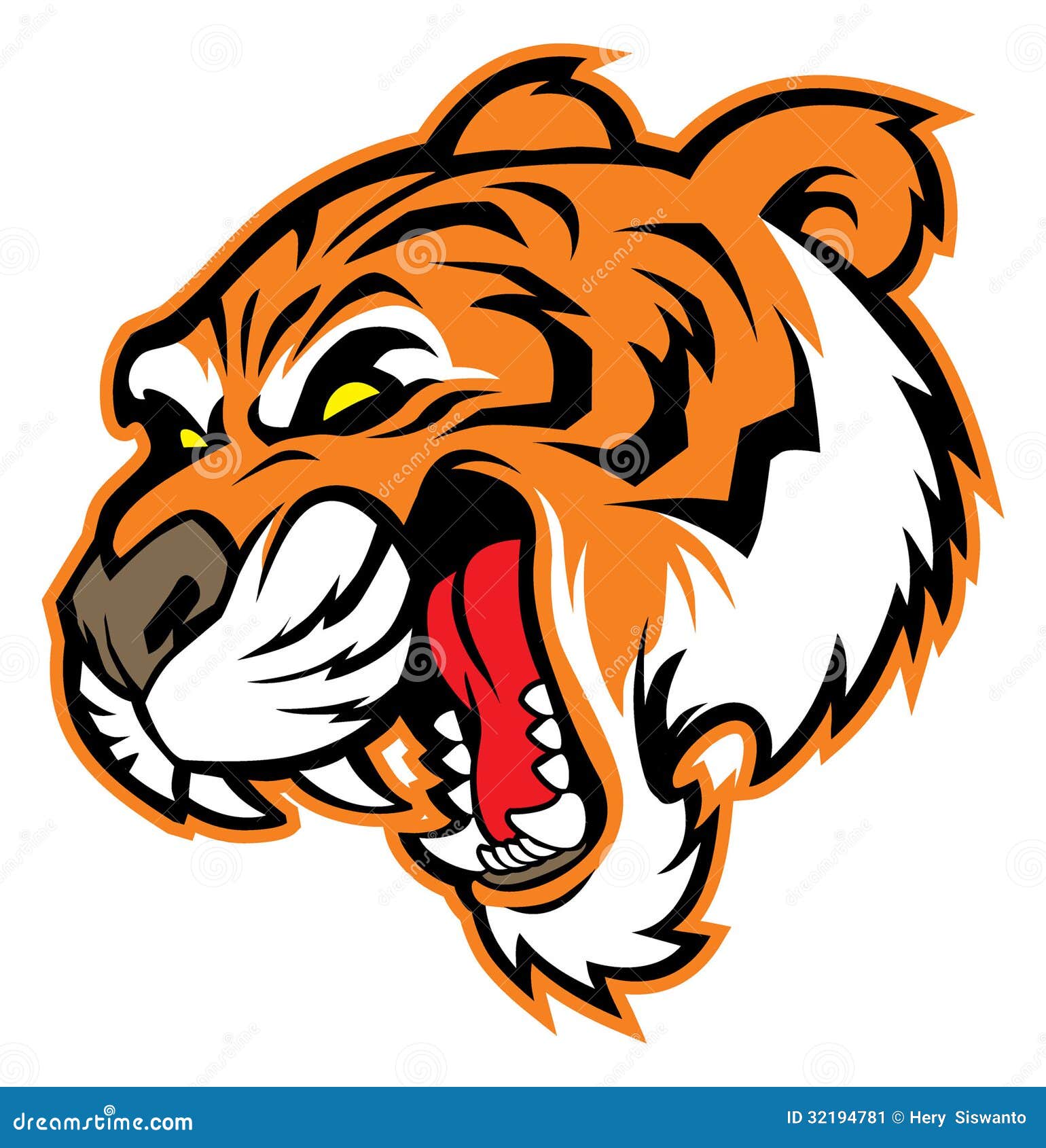 Tiger head mascot stock vector. Illustration of carnivore - 32194781