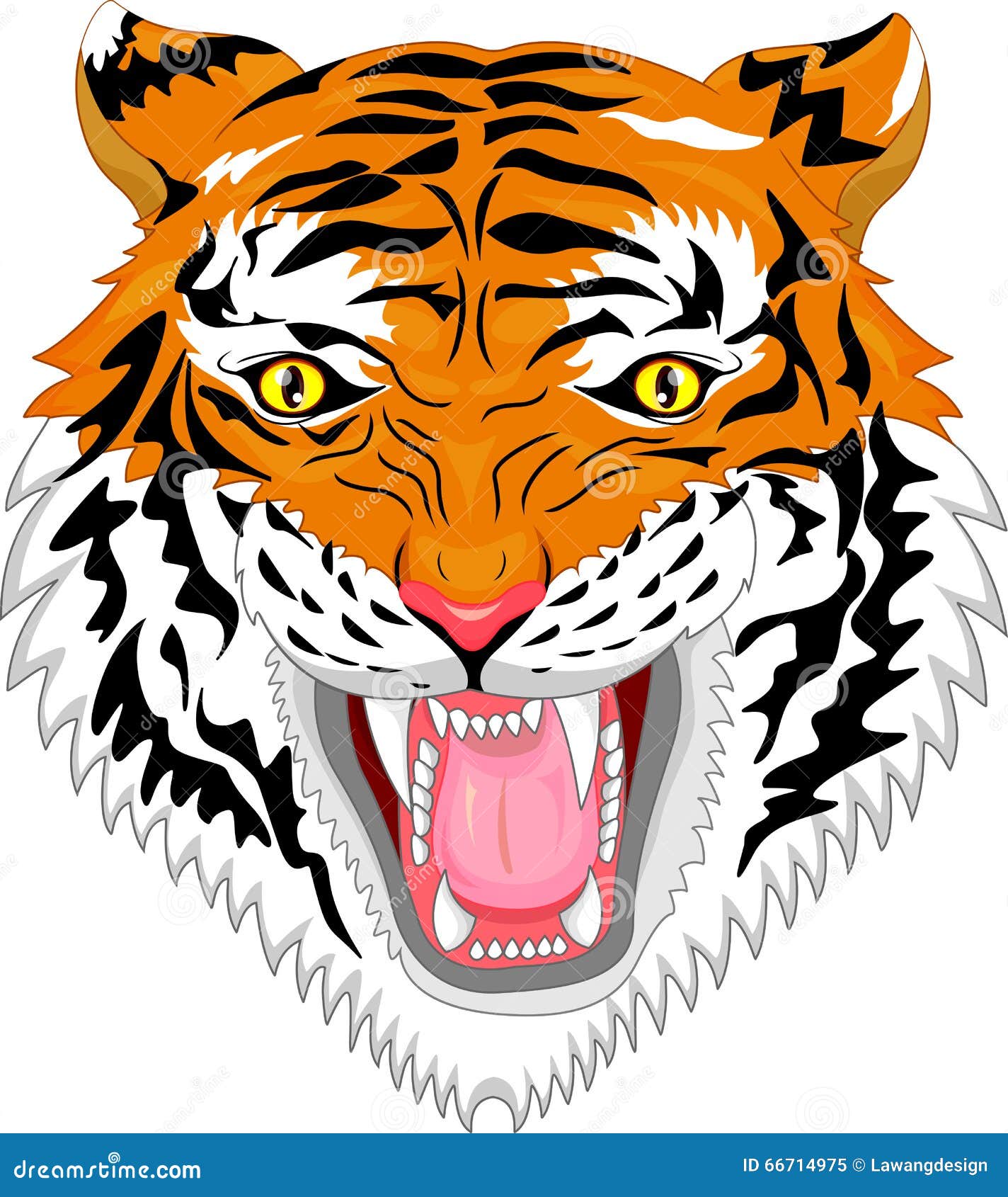 Tiger head mascot stock vector. Illustration of claw - 66714975