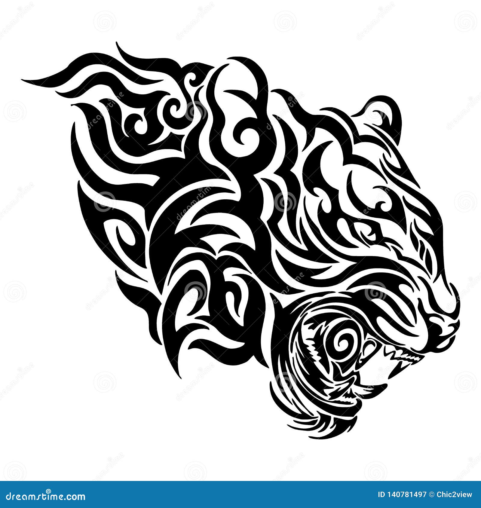 Tiger Head Roar Tribal Tattoo with Fire Concept Stock Illustration - Illustration of graphic, roar: 140781497 Tiger Head Roar Tribal Tattoo with Fire Concept Stock Illustration - Illustration of graphic, roar: 140781497