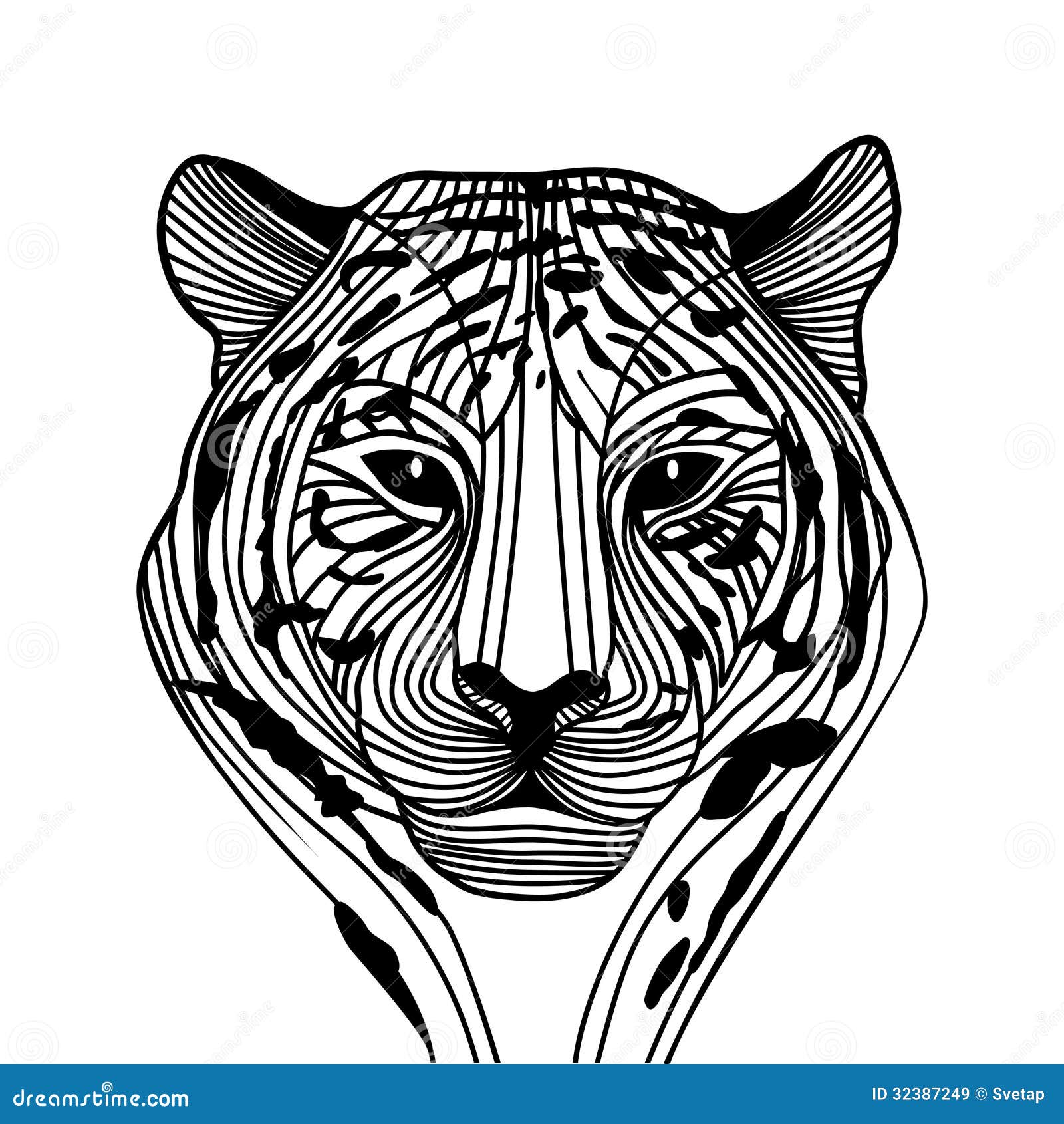 tiger head vector animal illustration for t shirt sketch tattoo design 