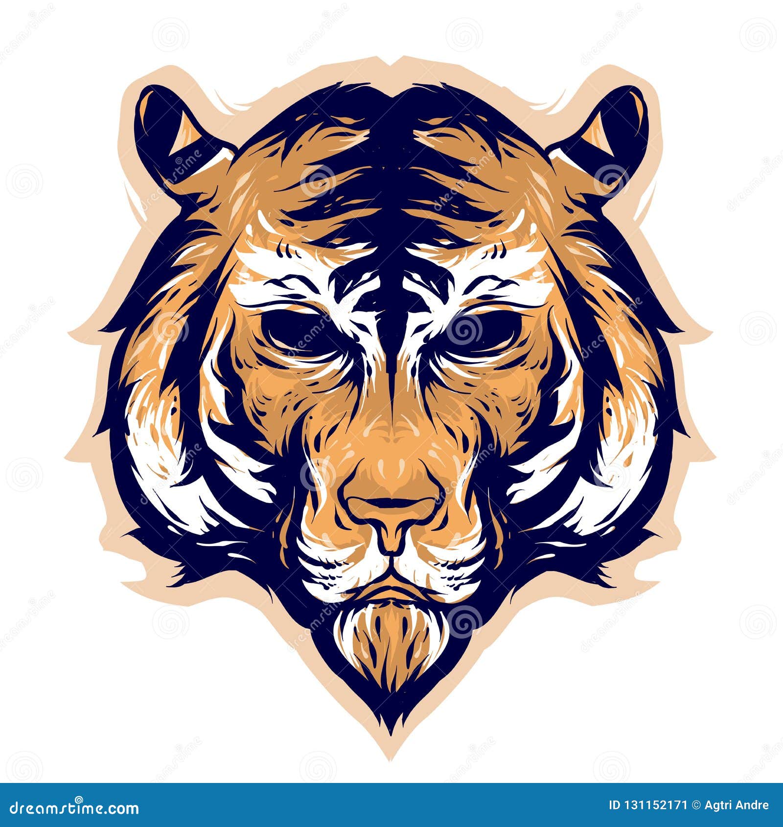 scared tiger clip art mascot