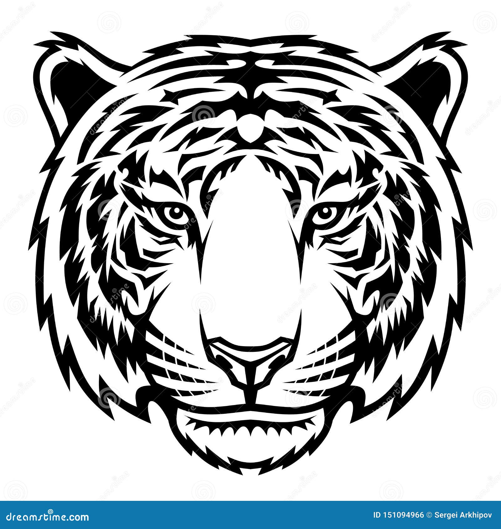 Tiger head. stock vector. Illustration of element, siberian - 151094966