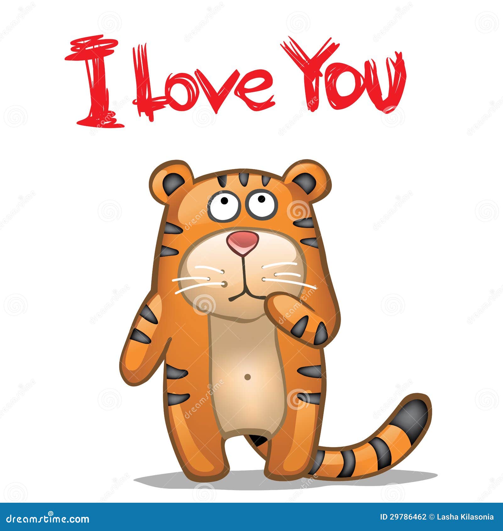 Tiger I love you stock illustration. Illustration of celebrate