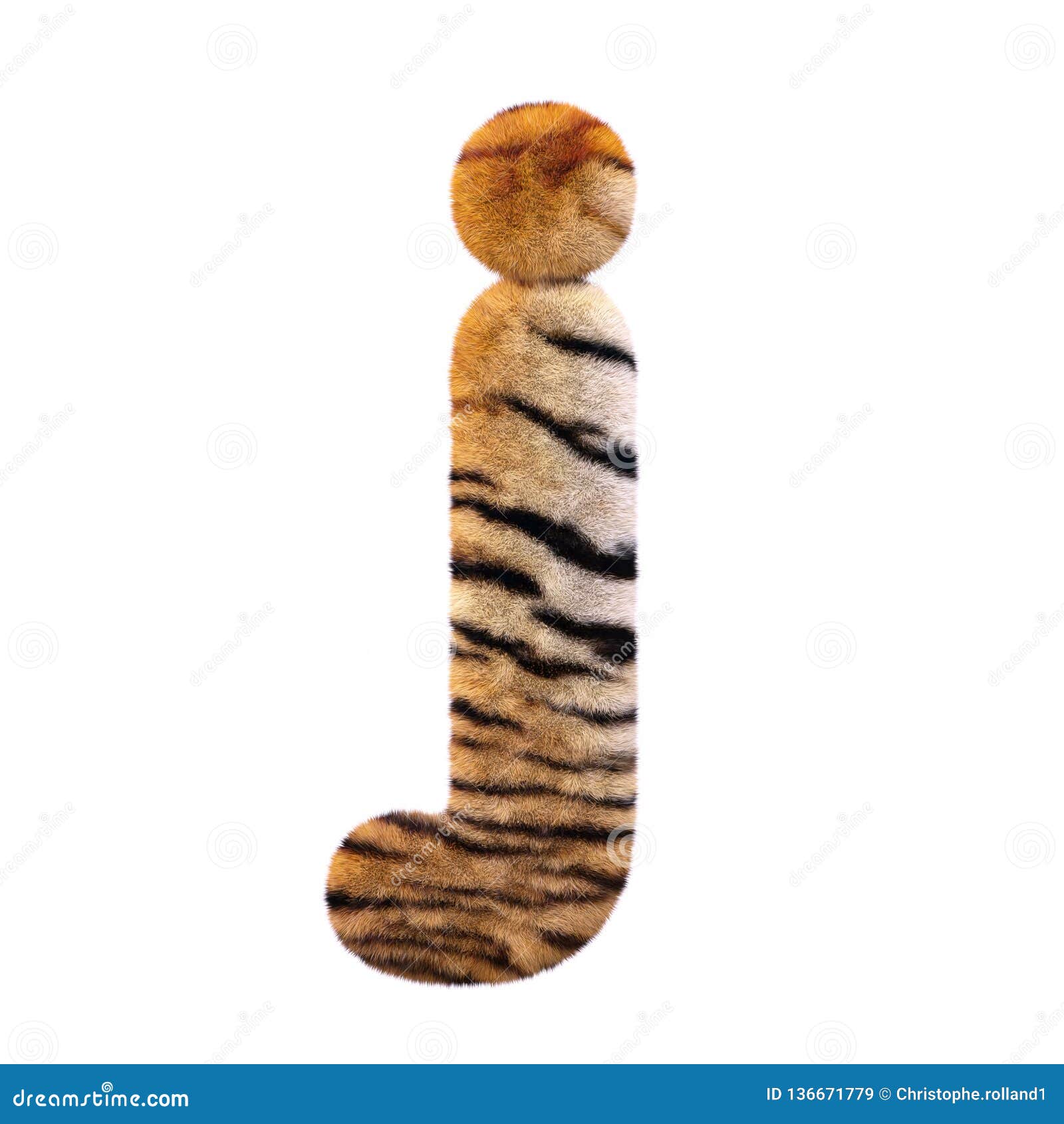 Tiger Letter J Lowercase D Feline Fur Font Suitable For Safari