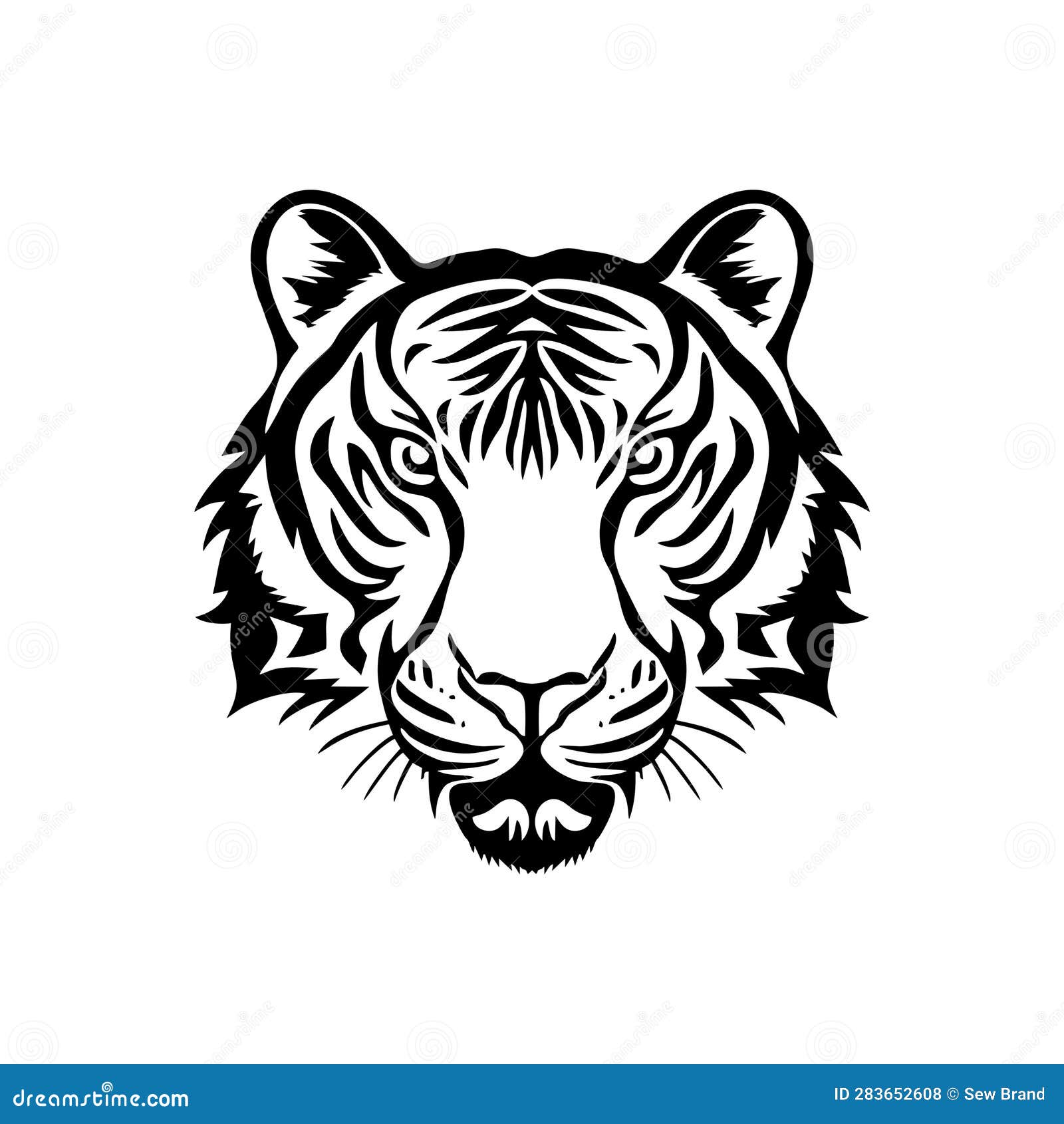 Tiger Logo of Animal Face Clip Art Stock Illustration - Illustration of ...