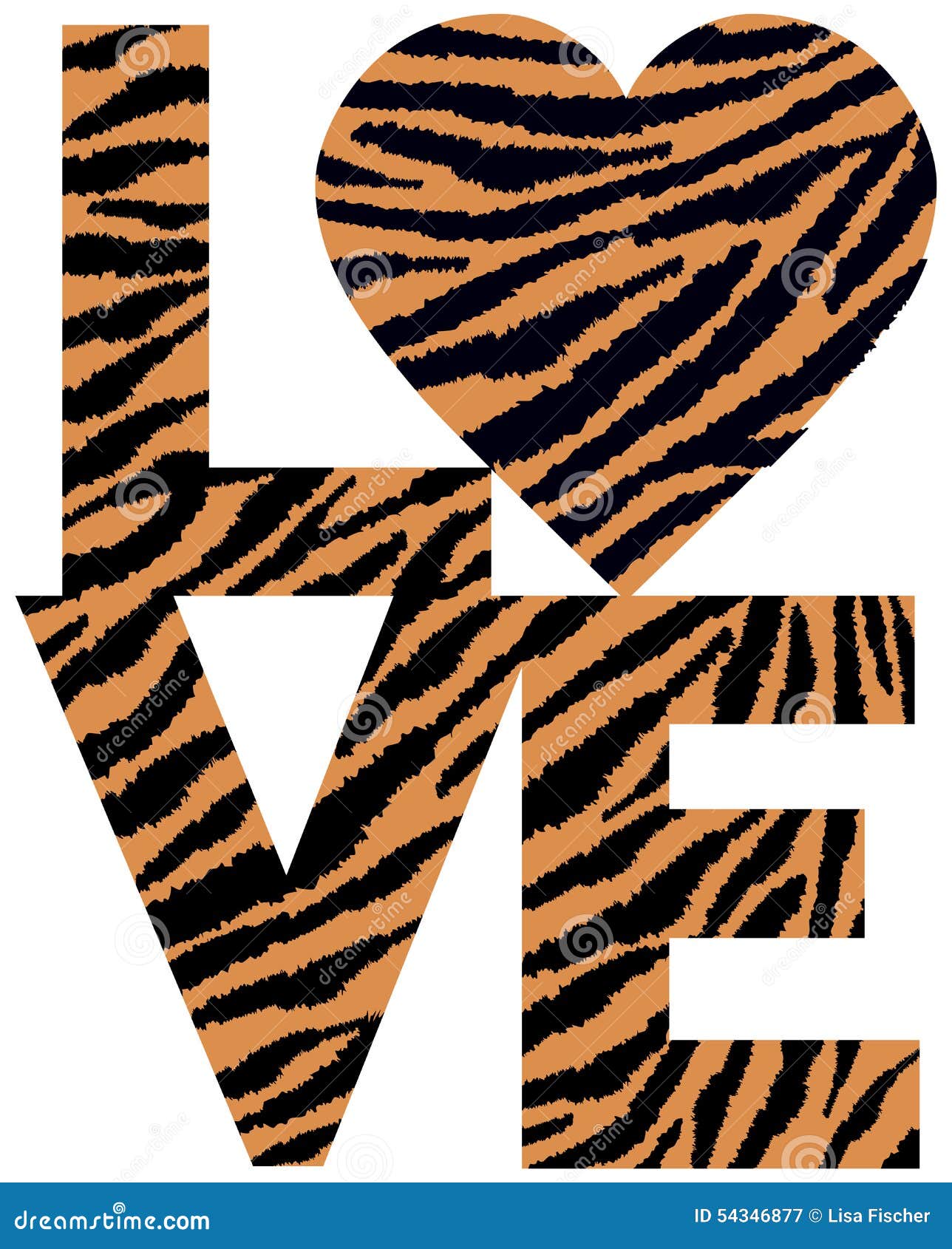 Tiger Love stock vector. Illustration of vector, abstract - 54346877