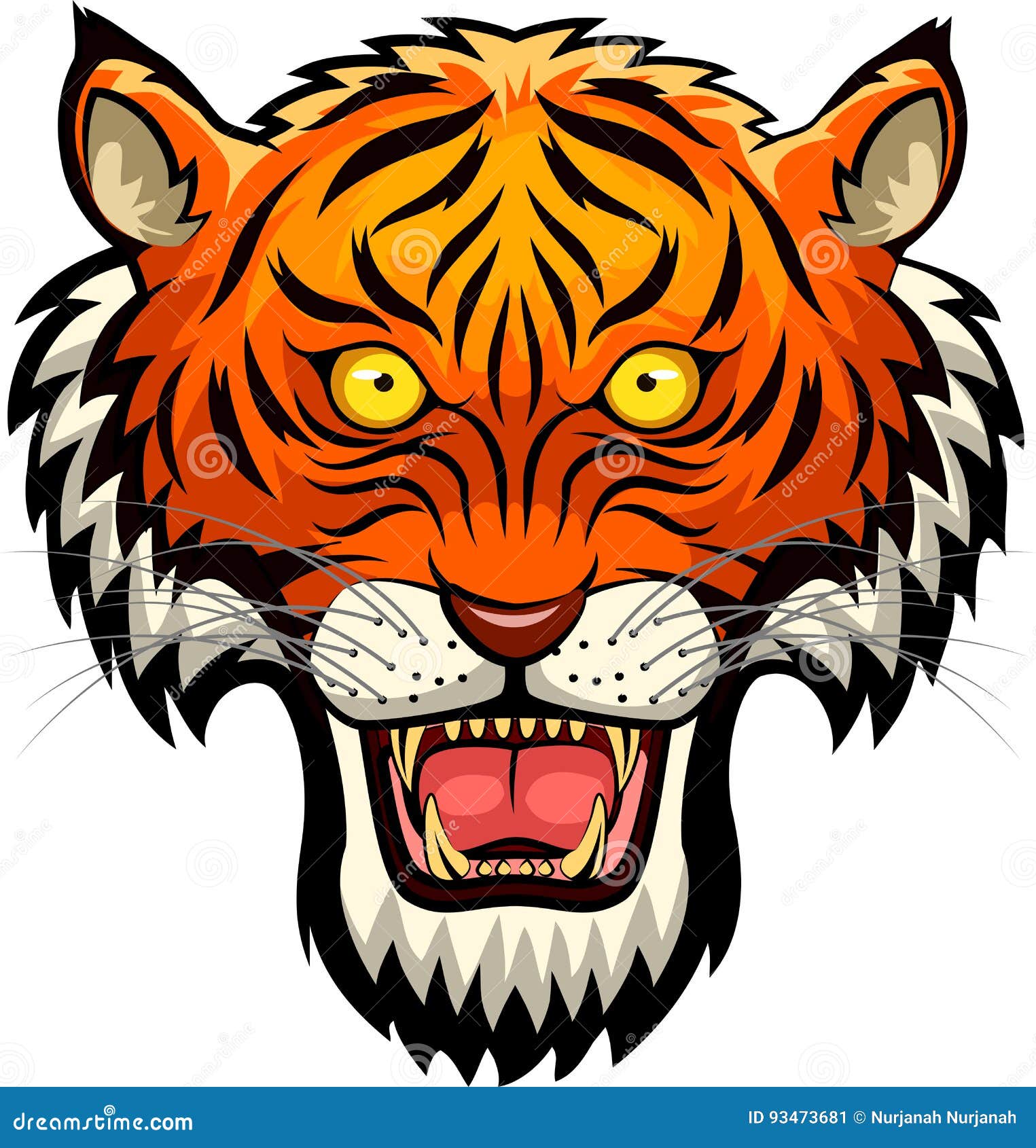 Tiger mascot face stock vector. Illustration of orange - 93473681