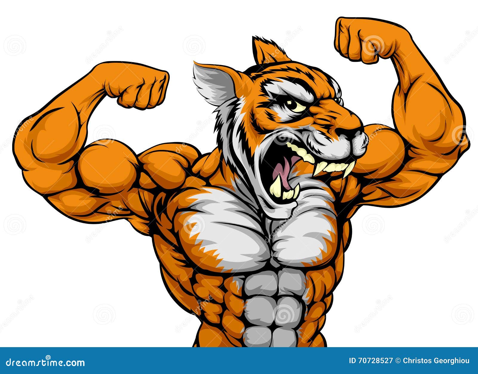 scared tiger clip art mascot