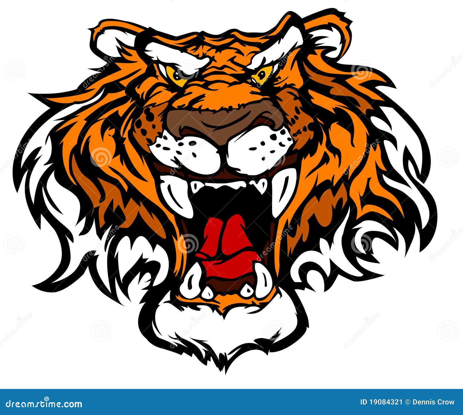 Tiger Mascot Vector Logo stock vector. Illustration of face - 19084321