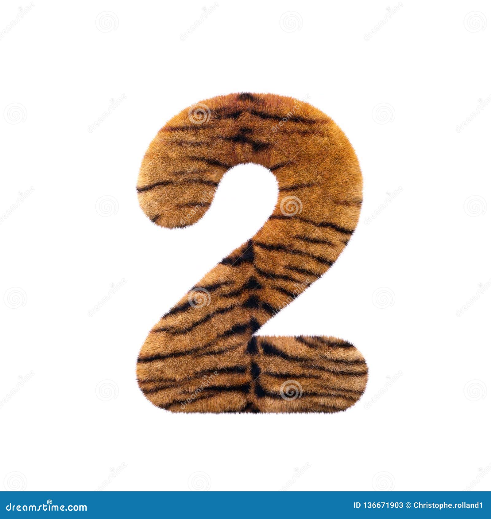 Tiger Number D Feline Fur Digit Suitable For Safari Wildlife Or