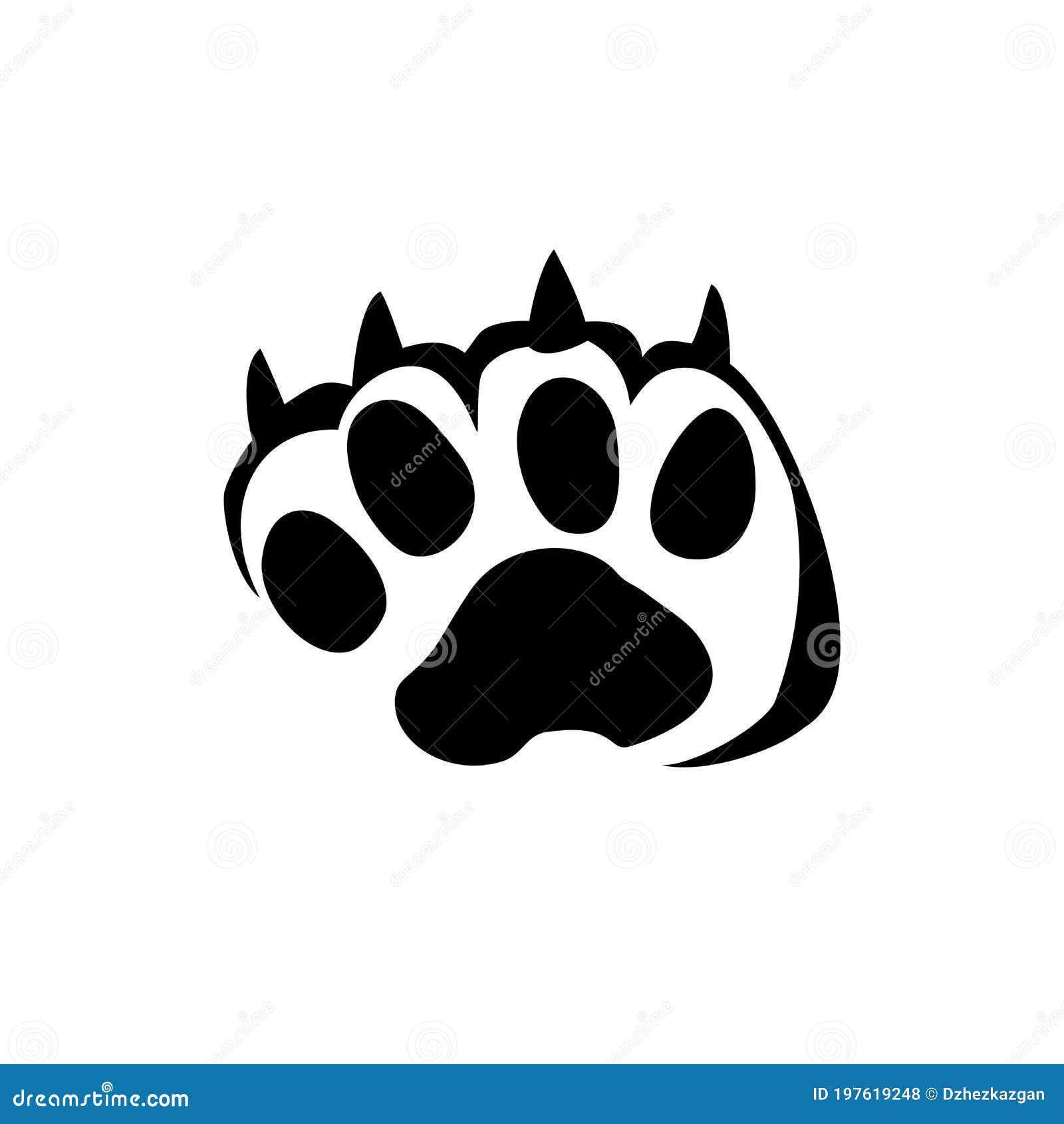 tiger - paw print . animal footprint  on white background. .  .