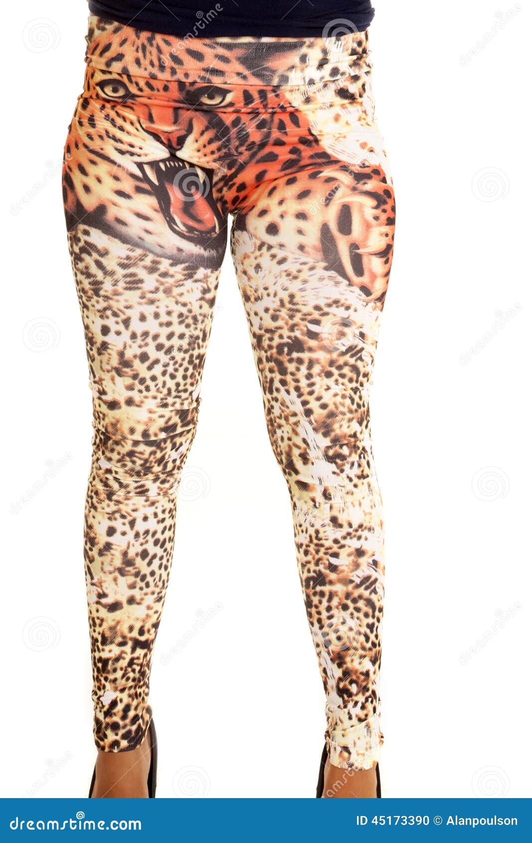 Woman Tiger Print Leggings Stock Photos - Free & Royalty-Free