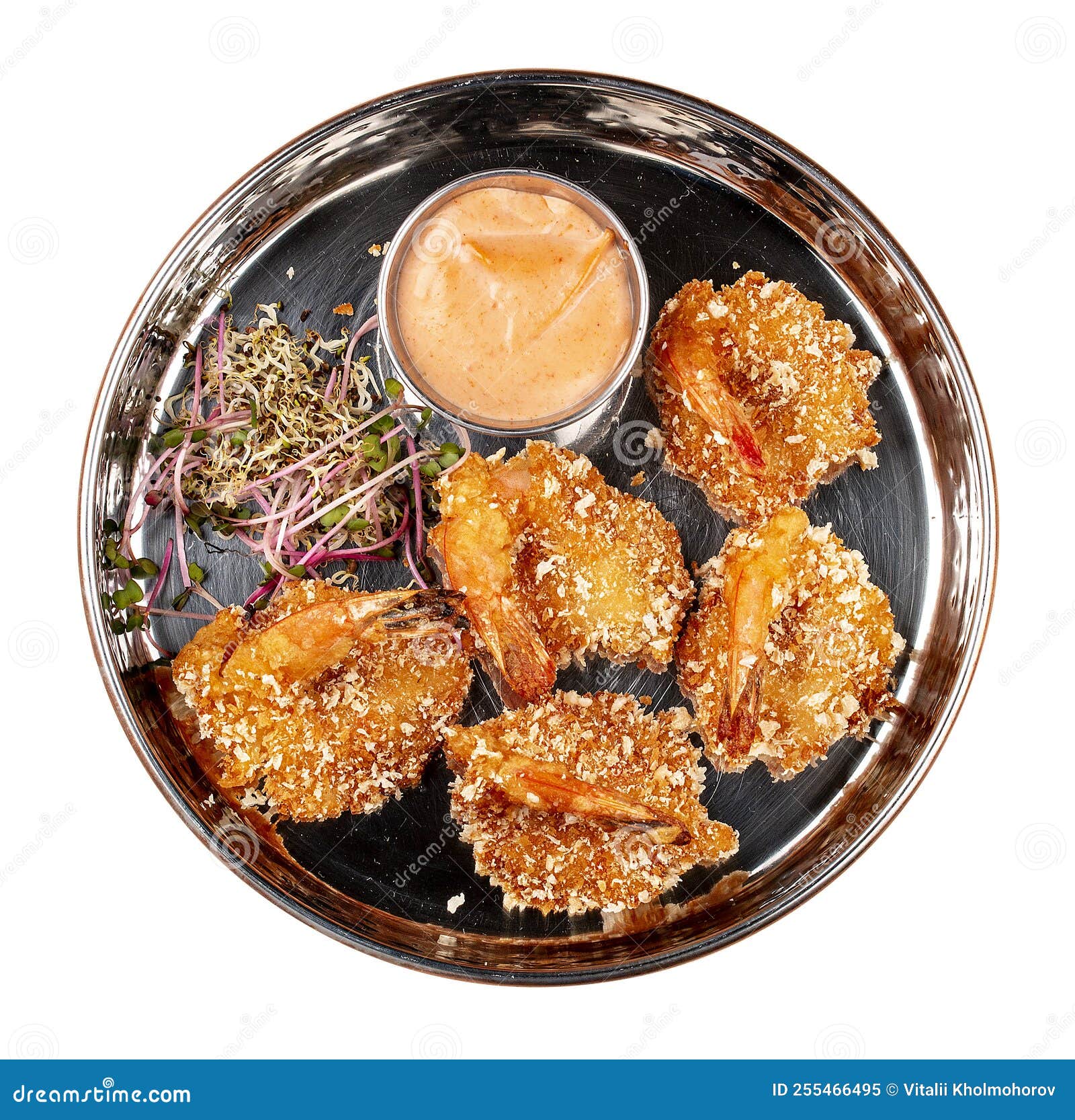 Tiger Shrimp in Tempura and Sauce Stock Image Image of golden, coated