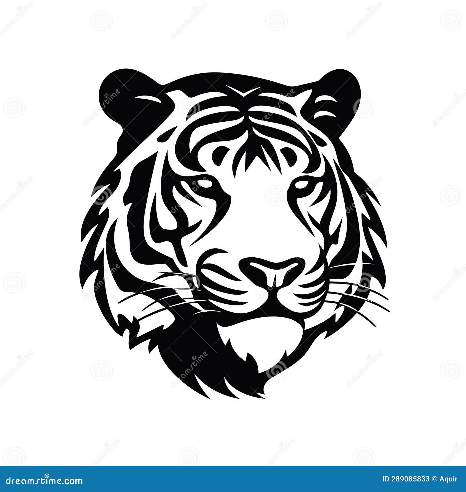 Tiger Black Icon on White Background. Tiger Silhouette Stock ...