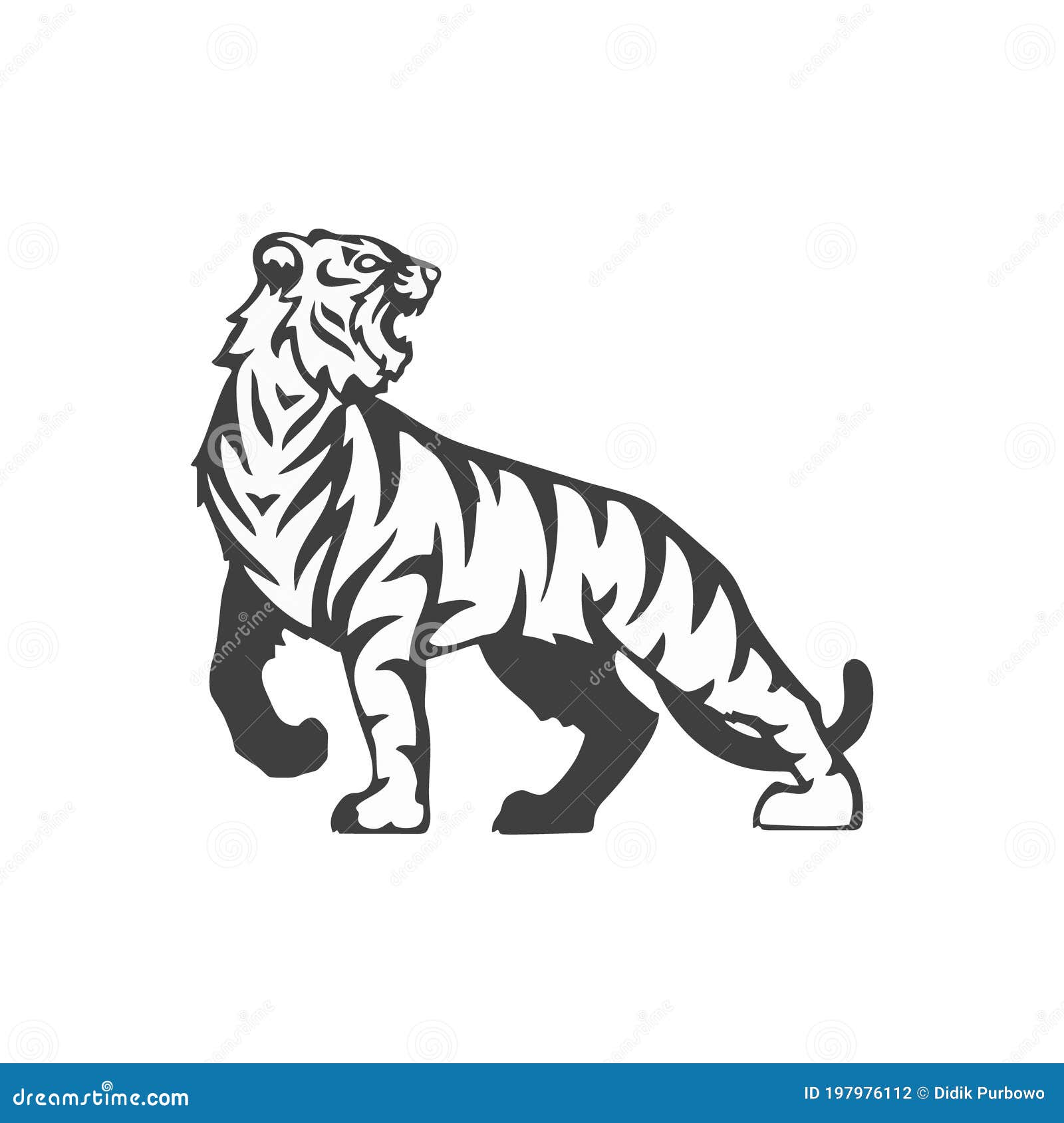 Tiger Logo Design In Thin Line Style Vector, A Lineal Icon Depicting Bengal  Tiger On White Background, Vector Illustration By Flat Icon And Dribbble,  Behance Hd PNG and Vector with Transparent Background