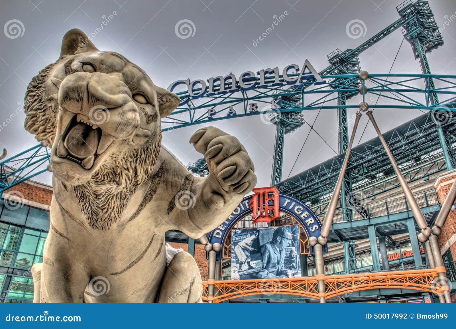 Tiger Outside Comerica Park Detroit Michigan Editorial Photography