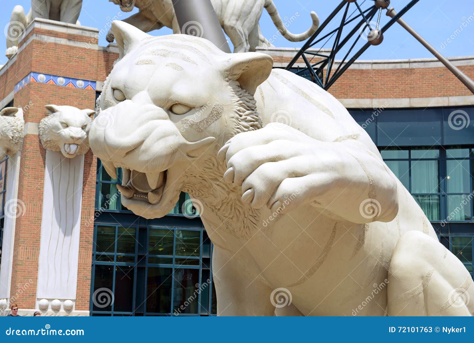 Tiger Statues at Comerica Park on Woodward Avenue, Detroit Michigan  Editorial Stock Photo - Image of avenue, bank: 72101763