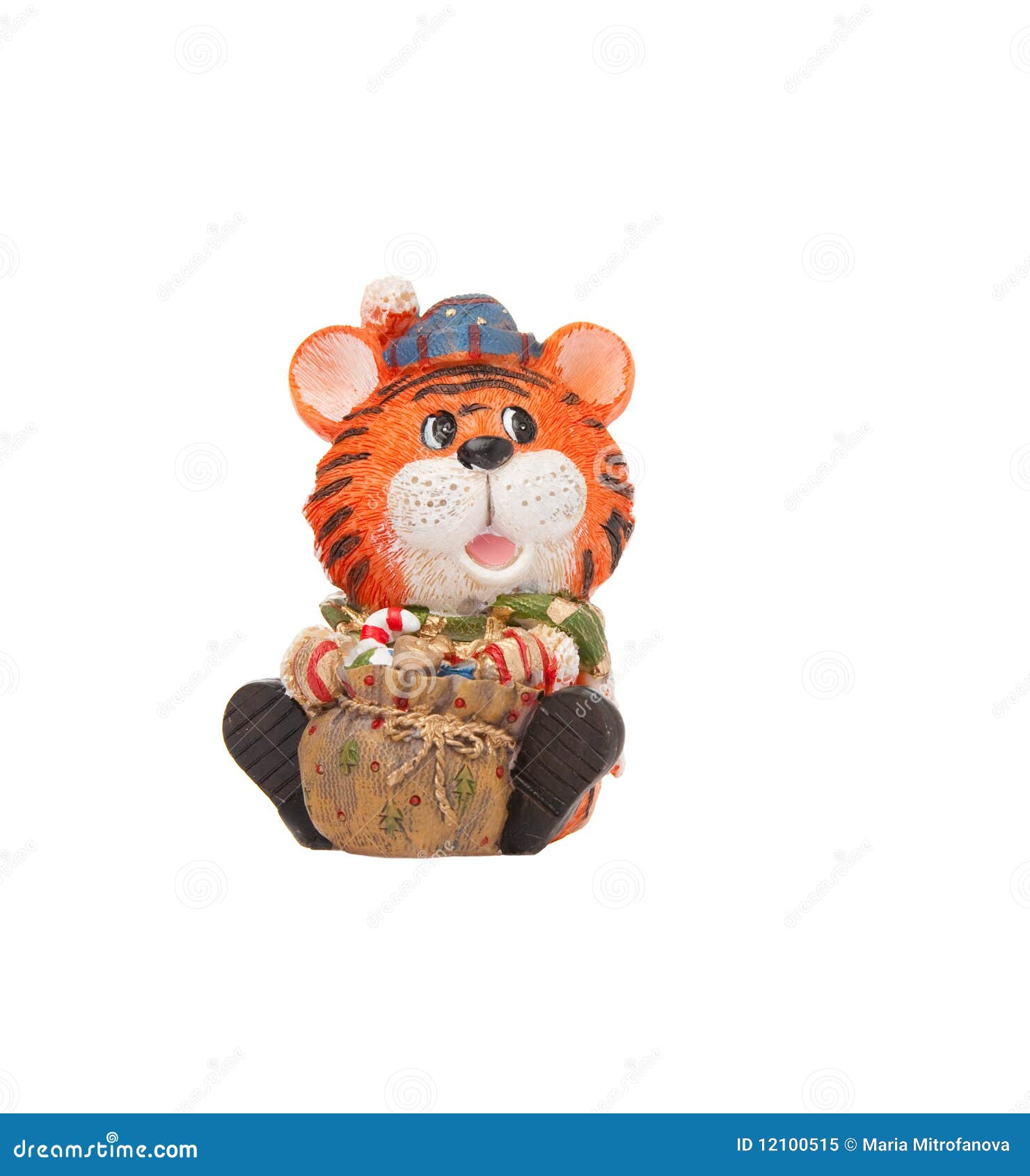 Tiger toy figurine stock image. Image of single, statuette 12100515