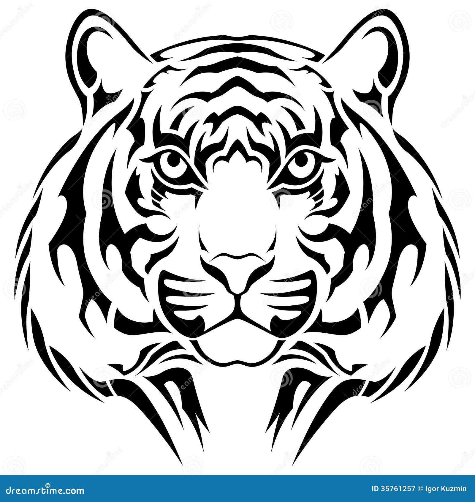 Tiger Tribal Tattoo Stock Vector Illustration Of Vector