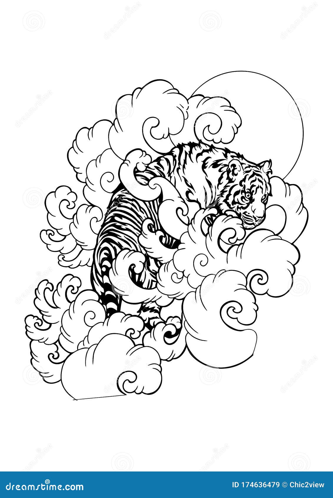 Tiger Walk in Cloud Oriental Japanese or Chinese Tattoo Doodle Illustration Stock Illustration - Illustration of japan, asian: 174636479 Tiger Walk in Cloud Oriental Japanese or Chinese Tattoo Doodle Illustration Stock Illustration - Illustration of japan, asian: 174636479