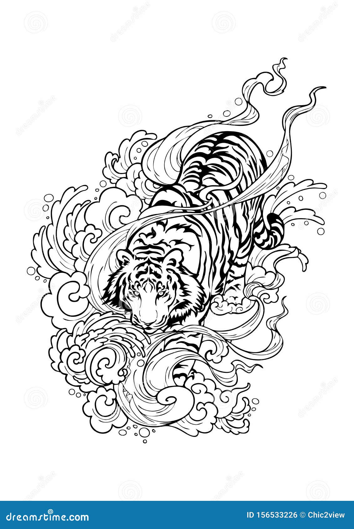 Skull Smoke Reflection In The Knife. Vector Illustration Tattoo Design.  Line Art Black Ink Work. Dot Artwork. Royalty Free SVG, Cliparts, Vectors,  and Stock Illustration. Image 148760913.