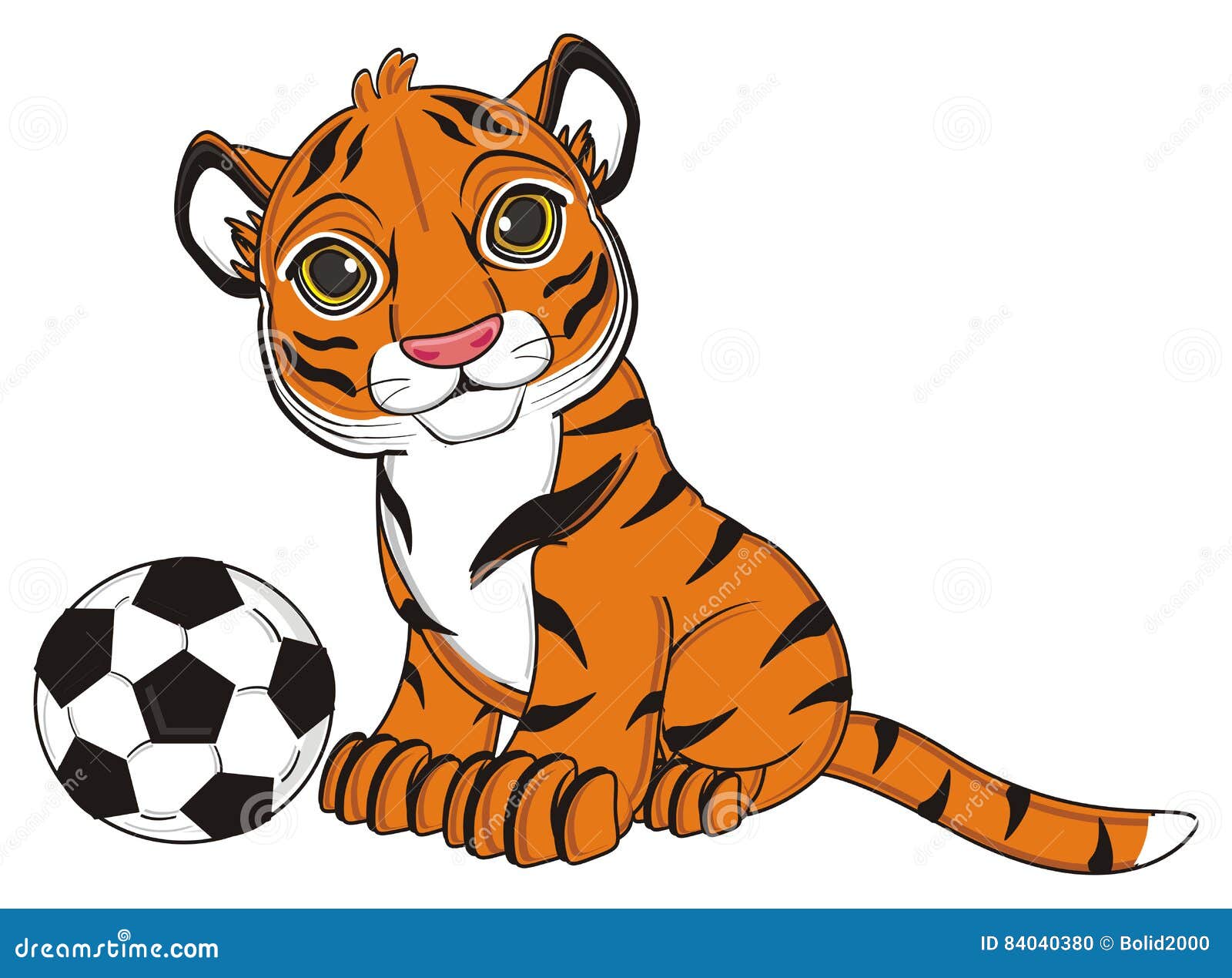 Tiger want to play stock illustration. Illustration of growl - 84040380